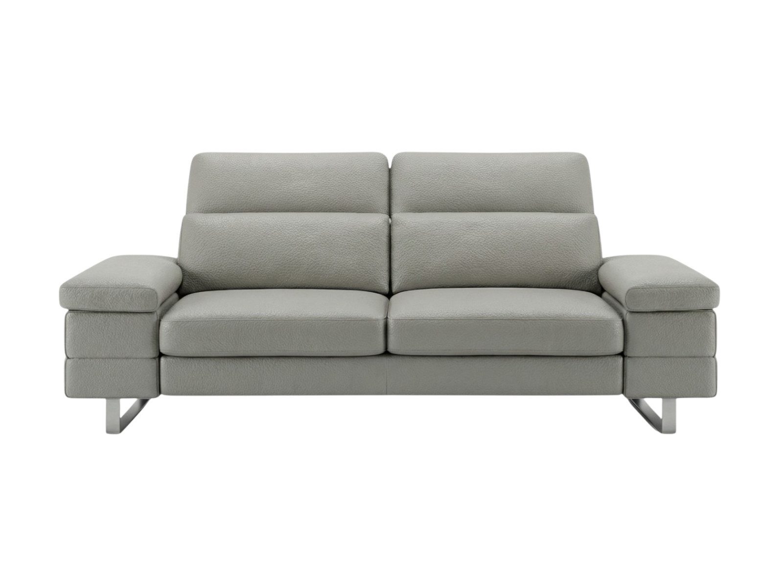 Villa Möbel Sofa Virage, 2-Sitzer 1 Teile, Echtleder-Sofa mit Kopfteilverstellung fürs Wohnzimmer