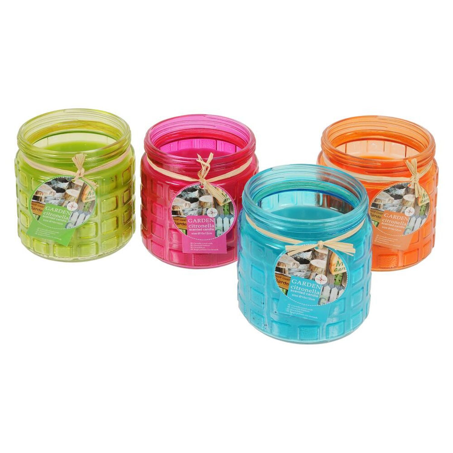 BURI Tafelkerze 12 Stück Duftkerzen Zitronenöl 11x12cm Dekoration Zitrus Garten Terras