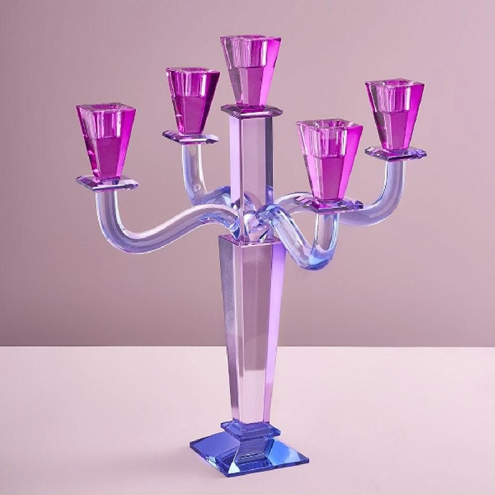 Werner Voß Kerzenhalter Kerzenleuchter Fancy Crystal Lila 5-Flammig