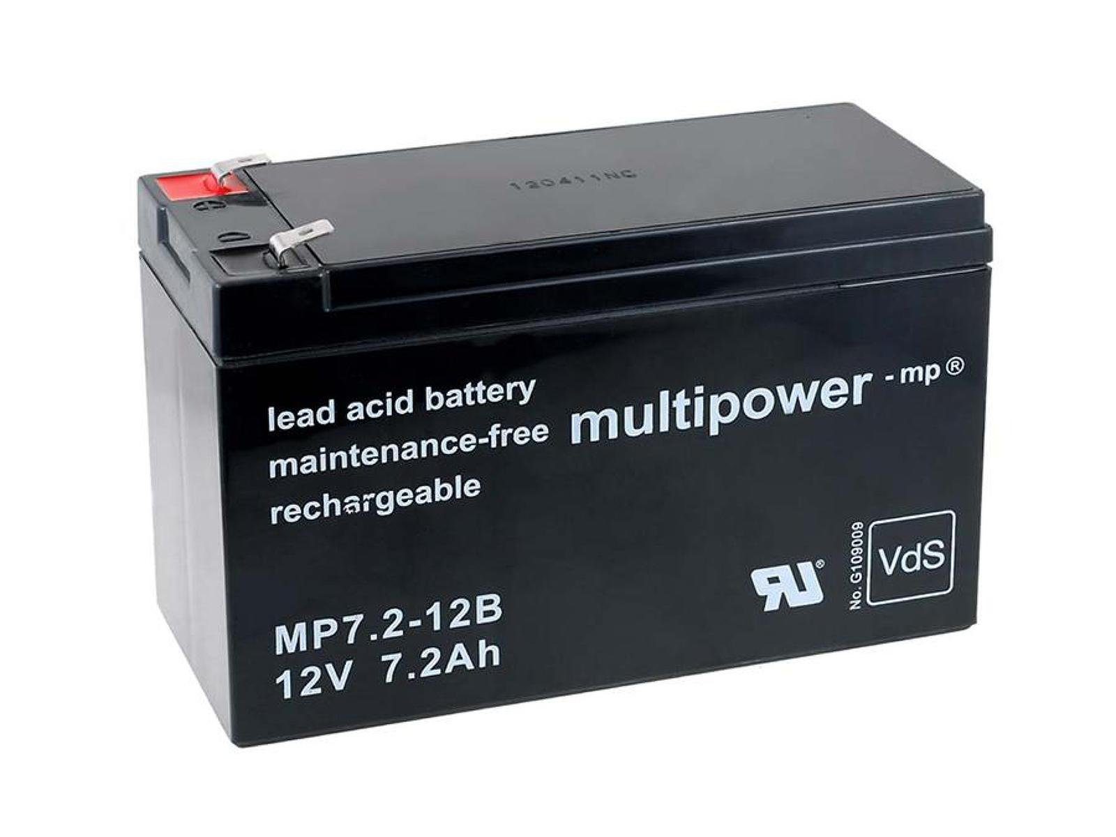 Powery Bleiakku multipower MP7,2-12B VdS für Panasonic LC-R127R2PG1 Bleiakkus 7200 mAh (12 V)