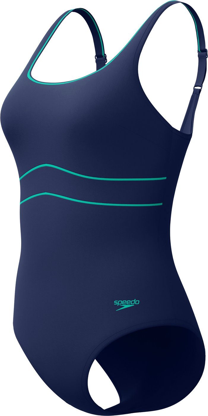 Speedo Badeanzug Solid Contour Eclipse One Piec NVY/DKGRN
