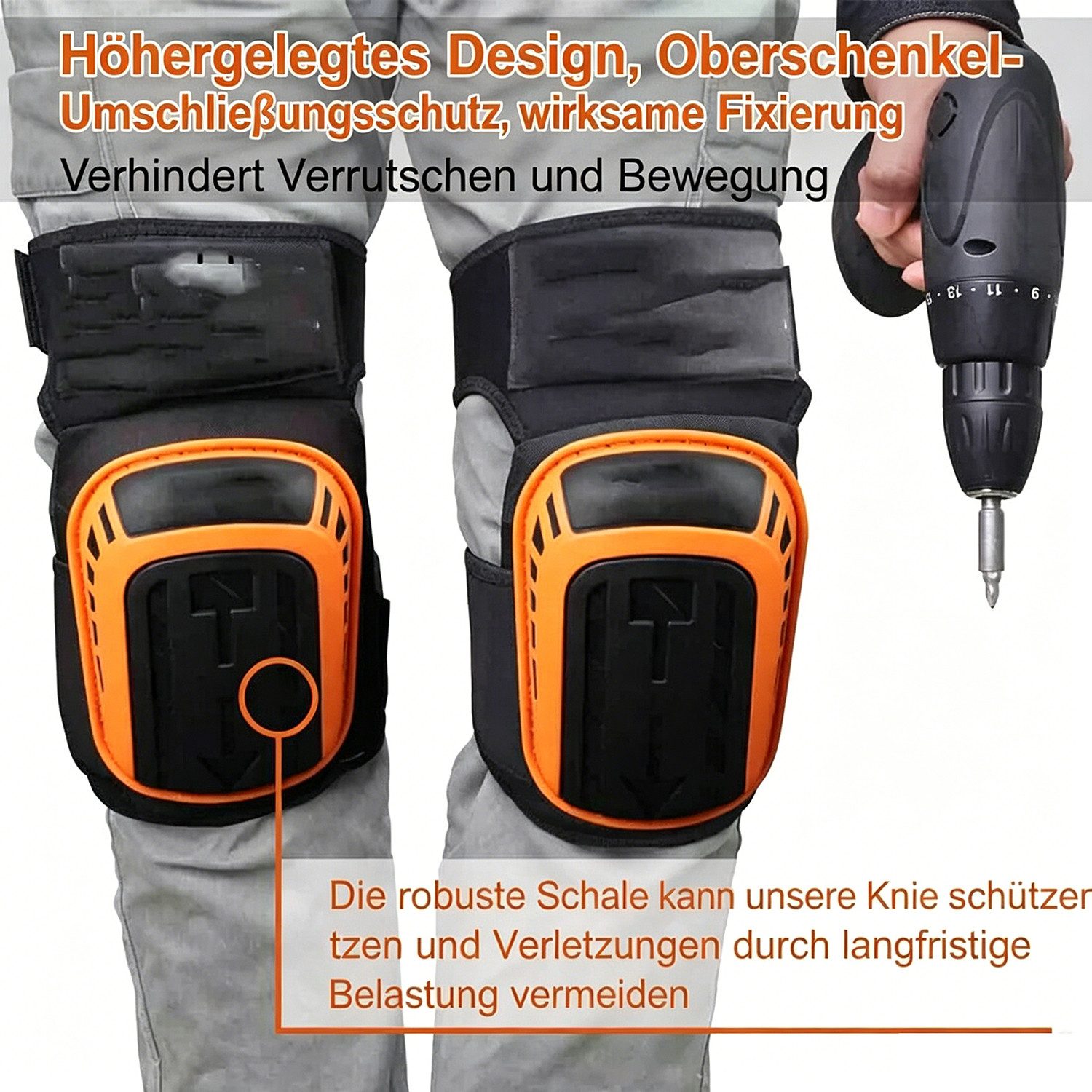 ibettertec Knieschutz Knieschoner mit Schaumstoffpolsterung und Gelkissen Knieschützer, Knieschoner für Arbeit, Bodenbeläge Kniepolster Garten