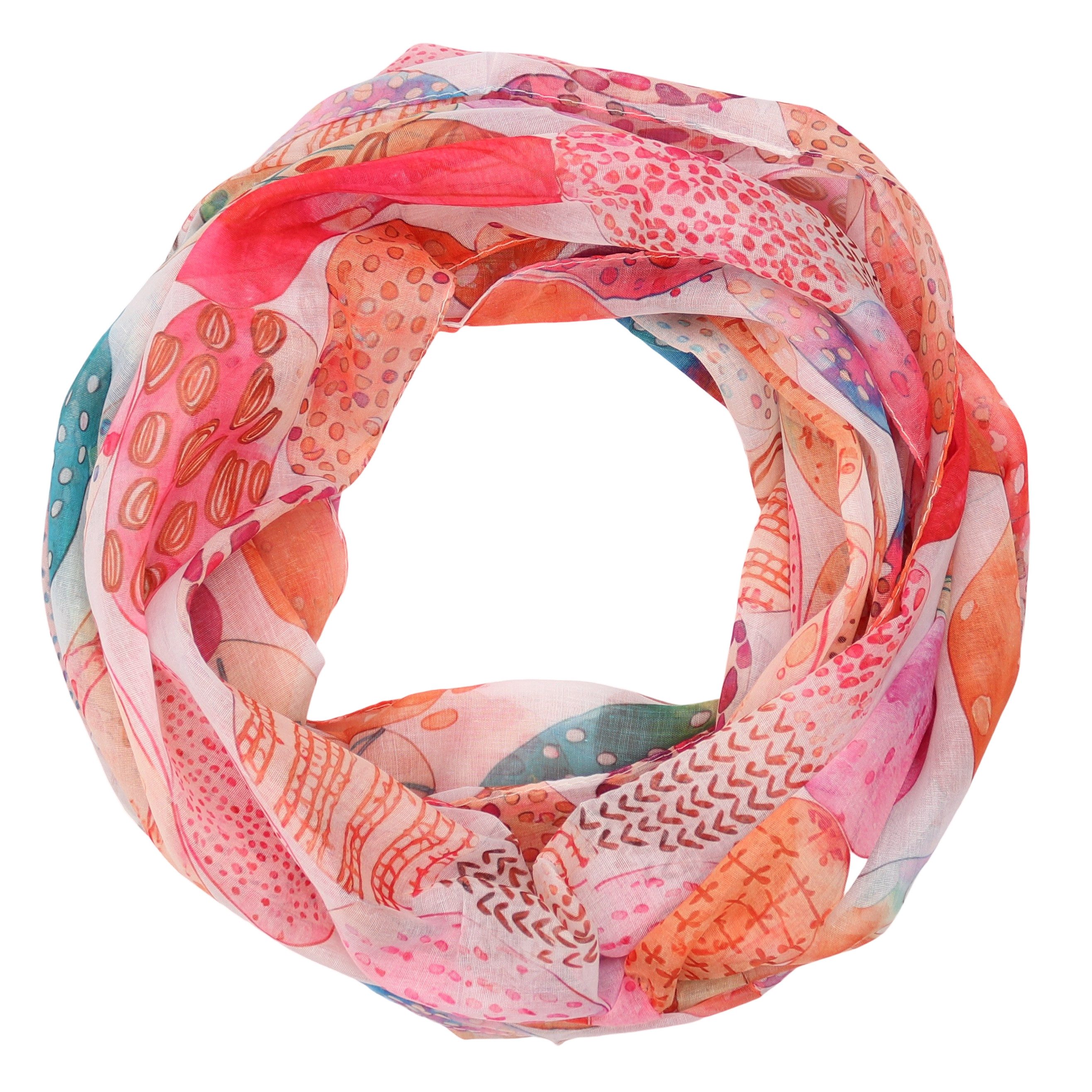 MIRROSI Loop Damen Schal mit Tollem Muster Weich aus 100% Viskose, Schlauchschal, (ca. 160x48cm, zweimal um den Hals wickelbar), Damen Halstuch Stola ideal für Frühling,Sommer, Herbst