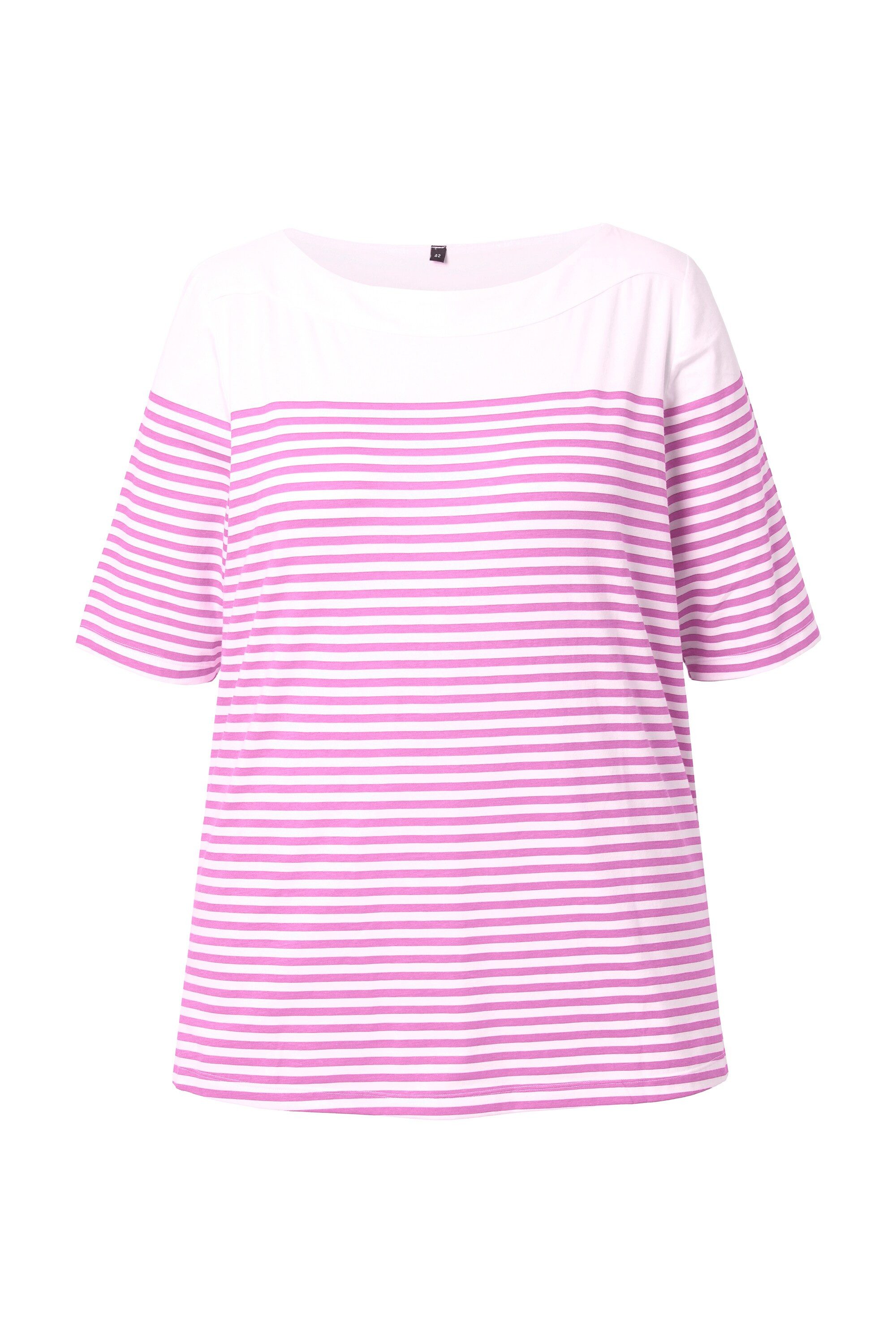 Ulla Popken T-Shirt T-Shirt Bretonringel U-Boot-Ausschnitt günstig online kaufen
