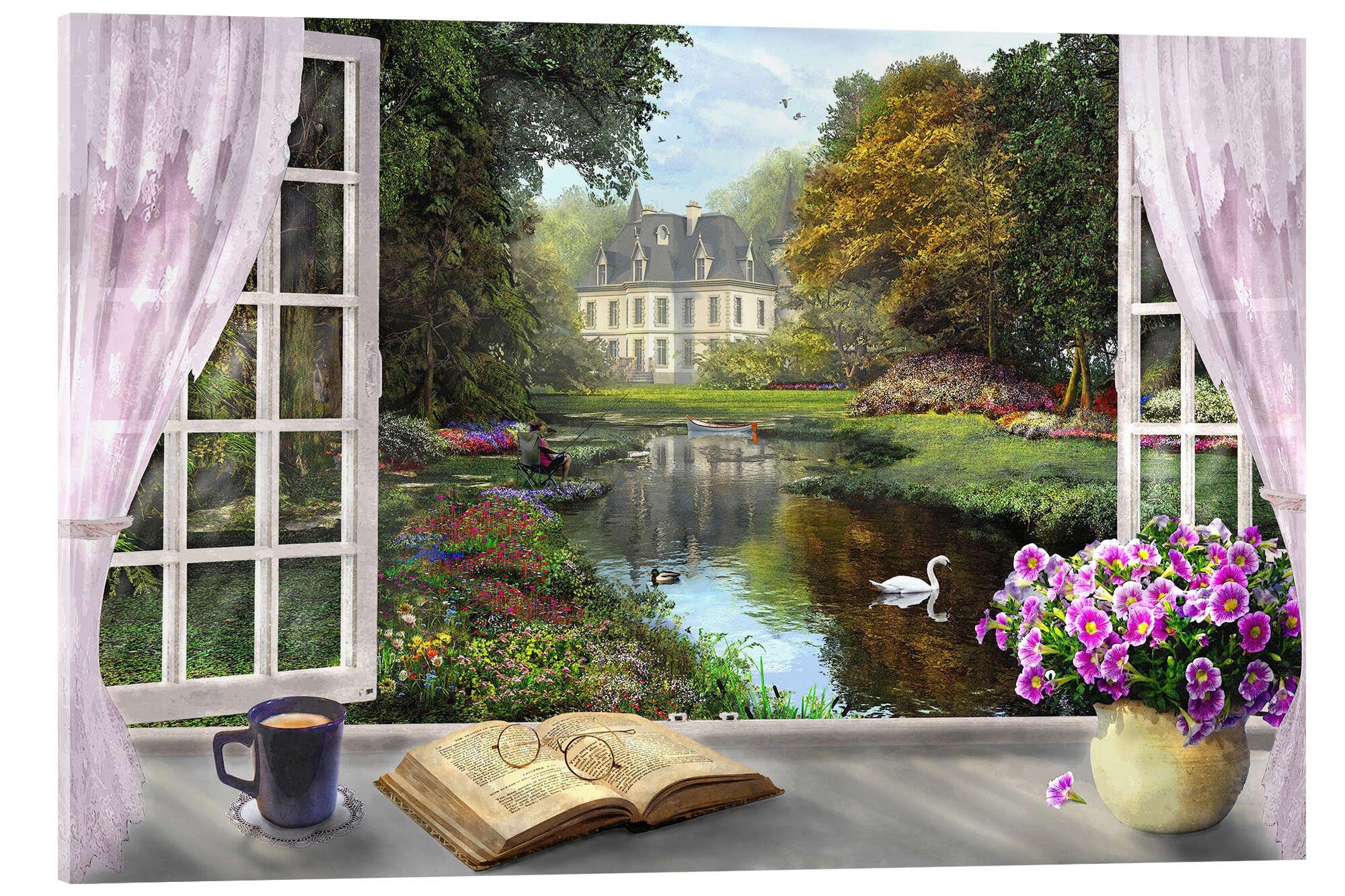 Posterlounge Wandbild Fenster mit idyllischem Blick, Dominic Davison, erhältlich als Poster, Leinwandbild, Wandsticker oder Acrylglasbild
