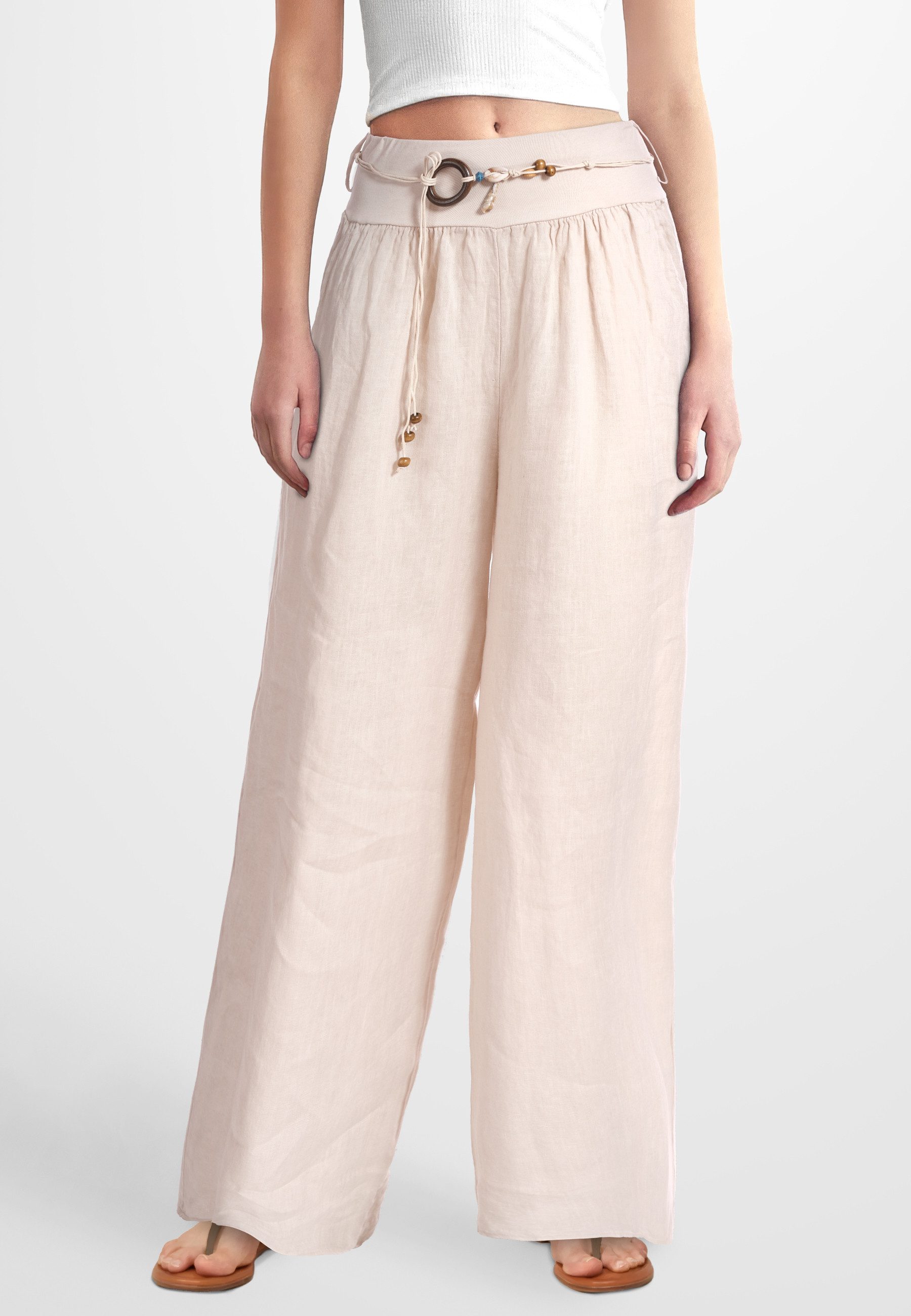 PEKIVESSA Leinenhose Schlupfhose mit weitem Bein günstig online kaufen