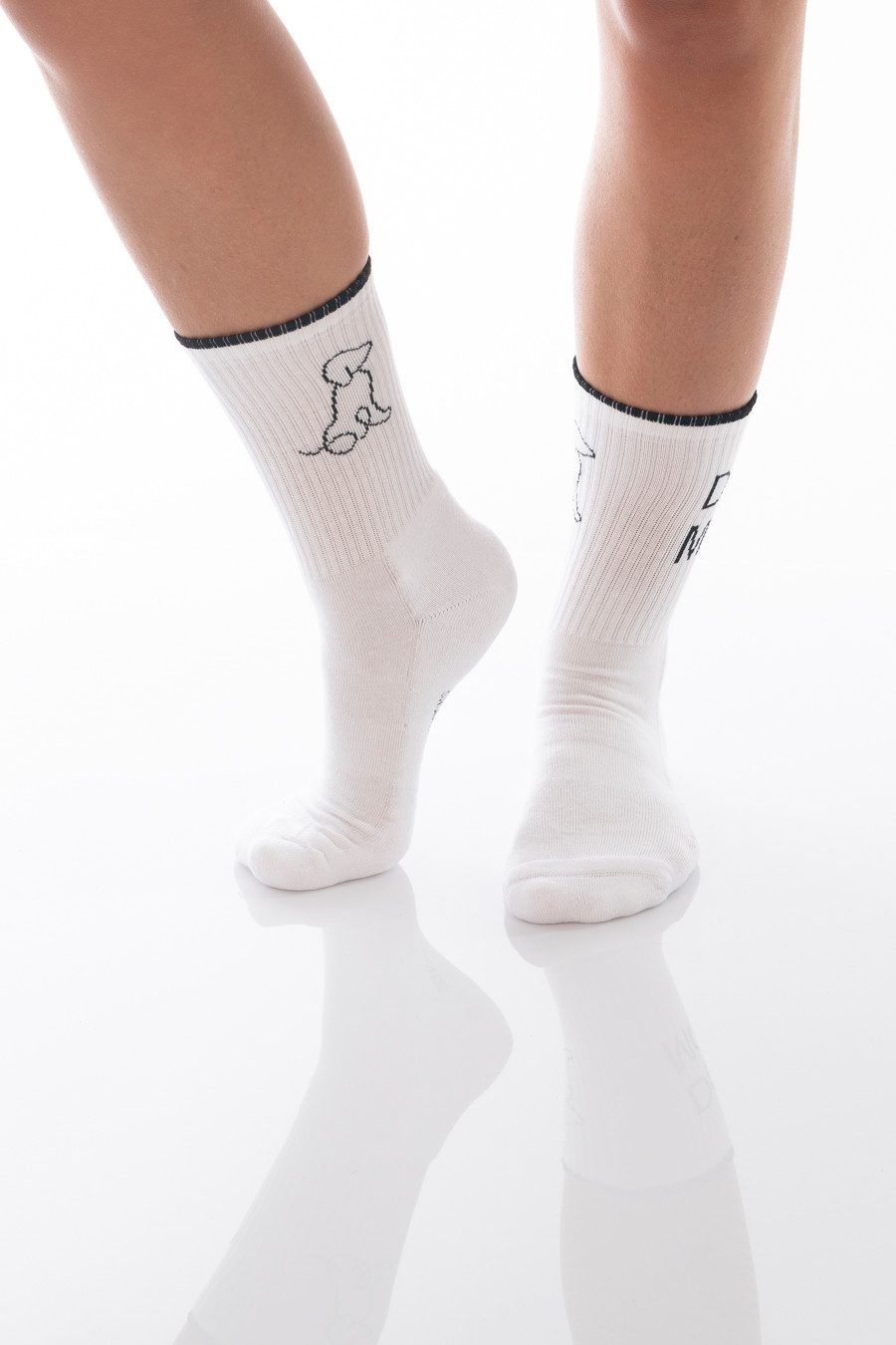 DAILYSOCKS Tennissocken DOG MOM 2.0 - die Socke für echte Hundefans weiß 35/38 (1-Paar)