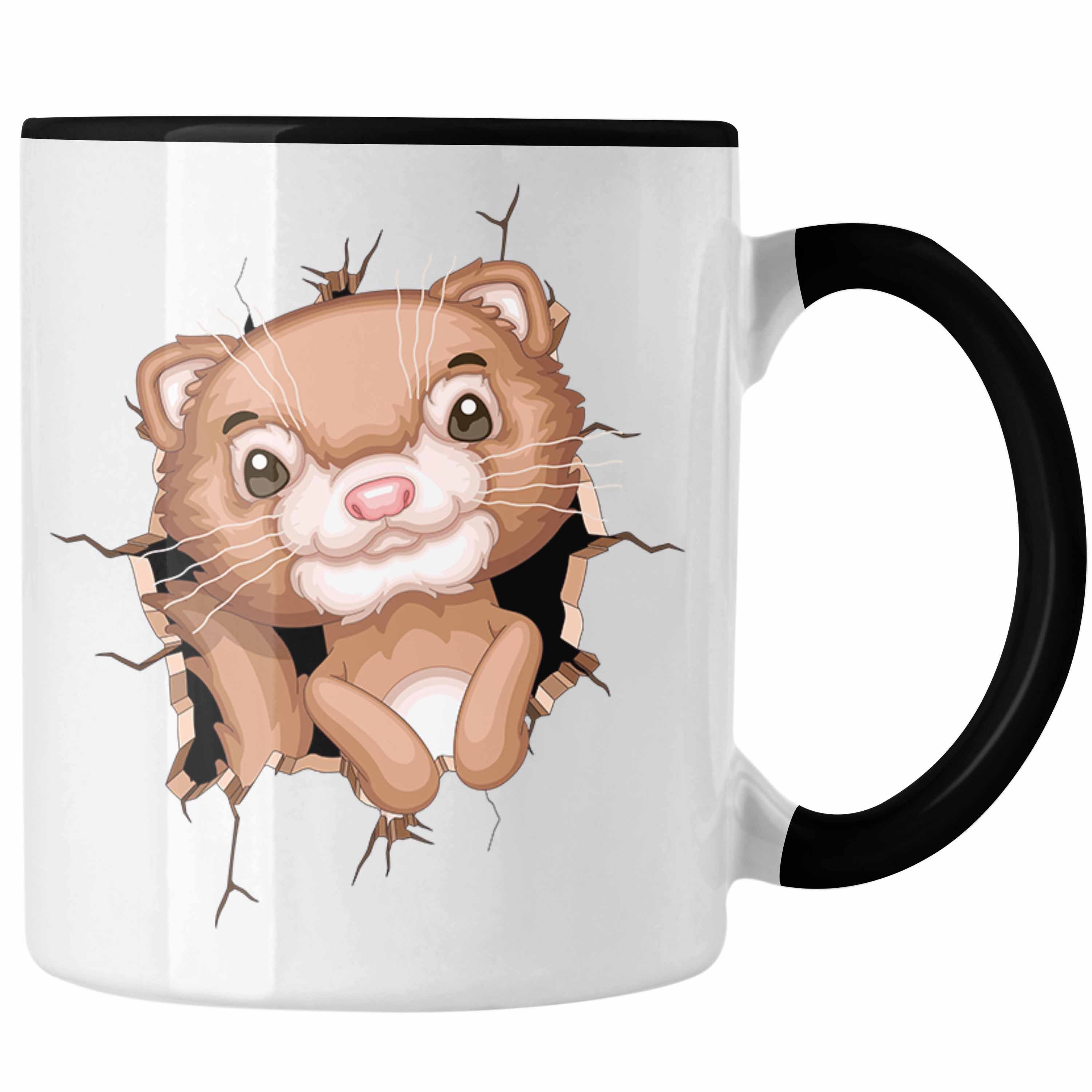 Grafik Geschenkdidee Schwarz Otter Tasse Lustige Trendation 3D Tasse Kaffee-Becher Otter-Liebha