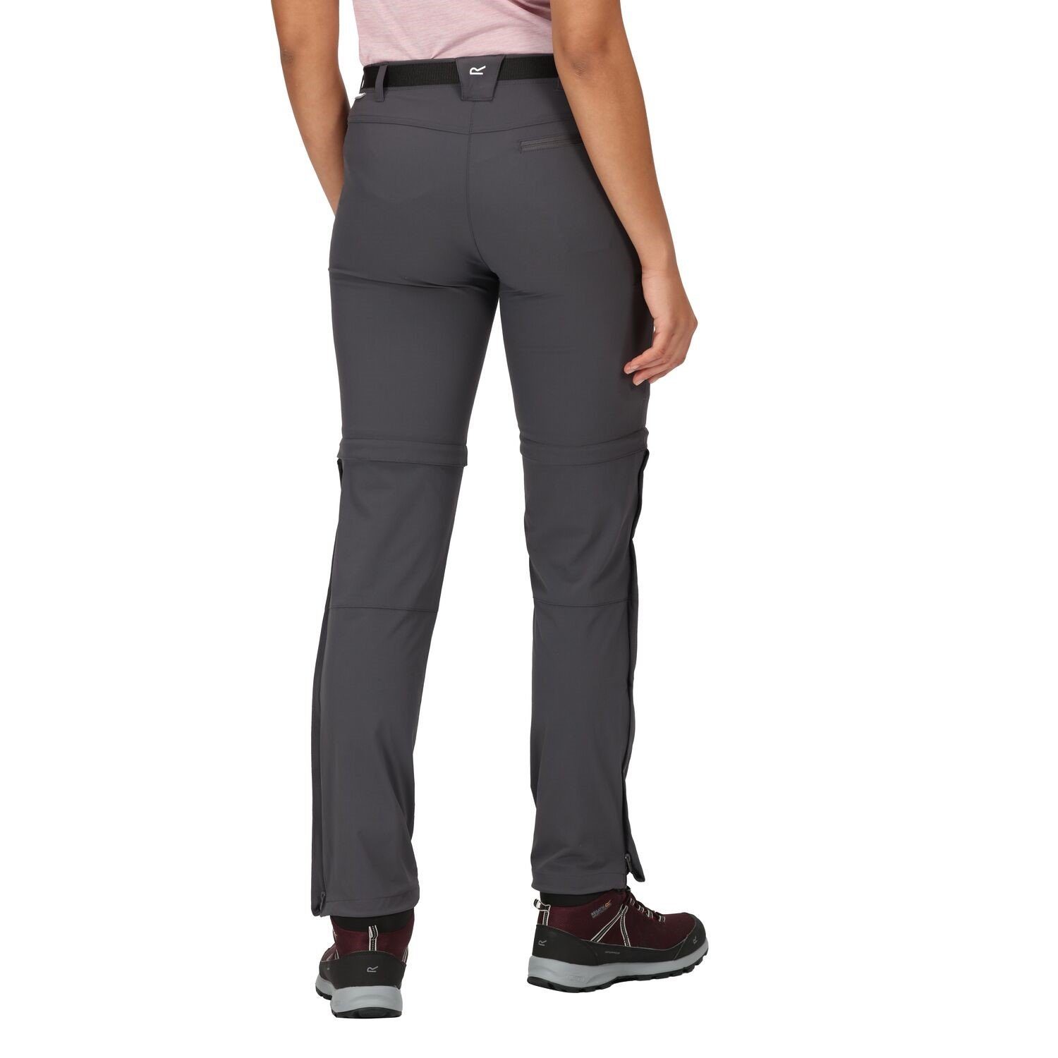 Regatta Outdoorhose (0-tlg) Off Xert Trousers Kurzgröße in Zip Stretch Grau III