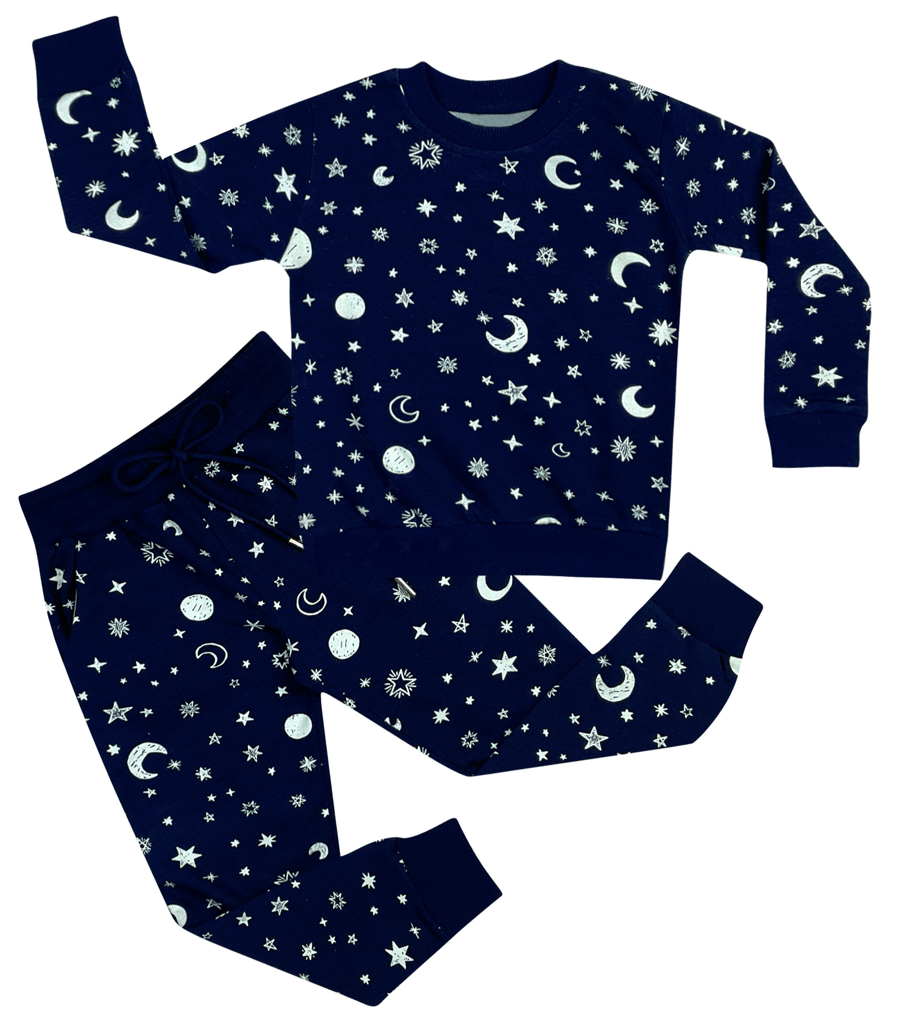 Produktbild von Generisch Pyjama Mädchen Thermo Flanell Schlafanzug Set Lang Revers