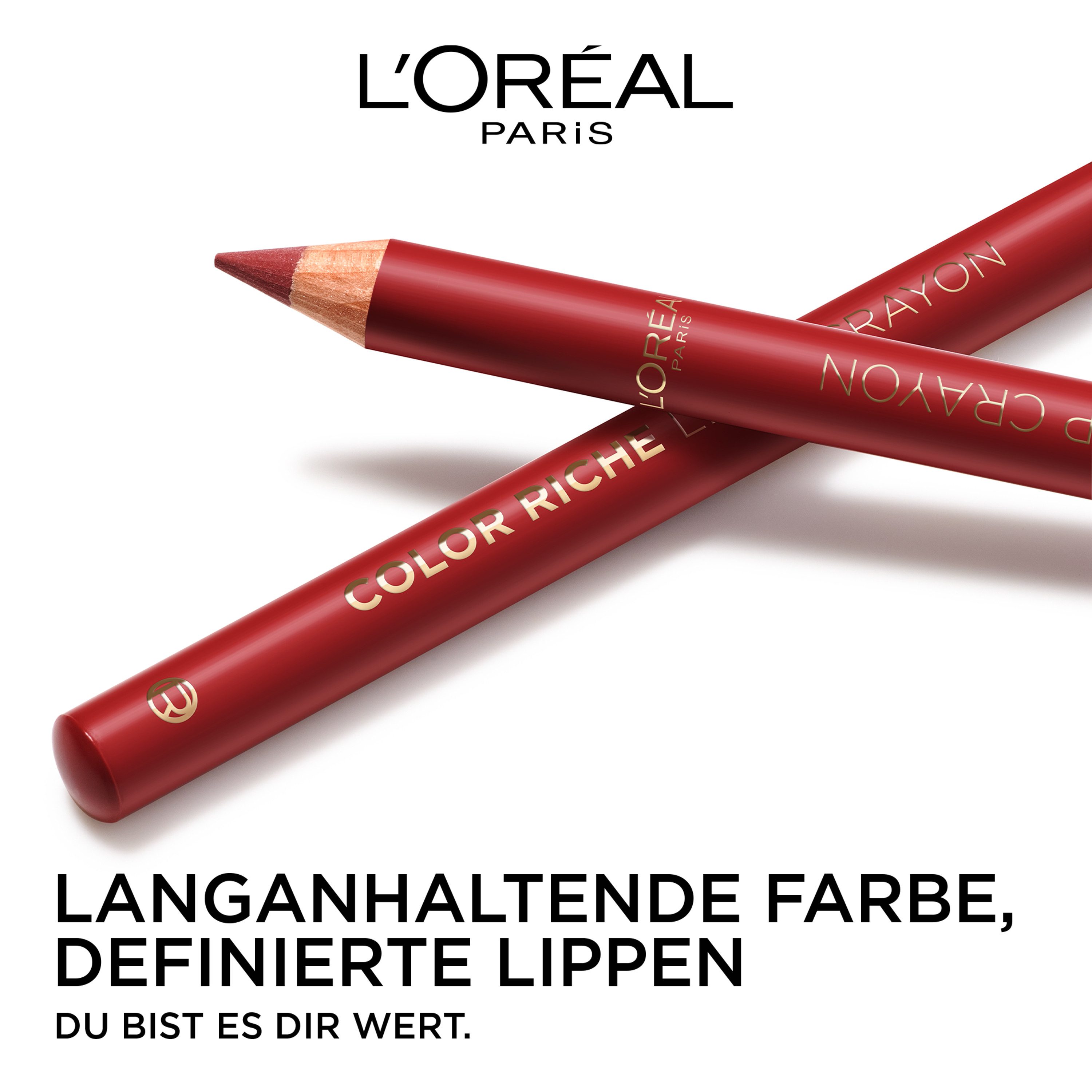 L'ORÉAL PARIS Lipliner COLOR RICHE LE LIPLINER, intensive Farbpigmente, weiche Mine, pflegende Formel, langanhaltend.
