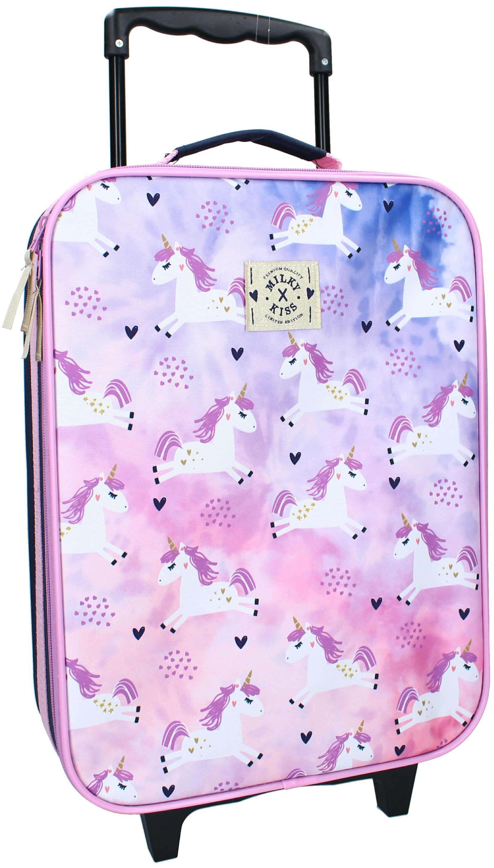 Vadobag Kinderkoffer Einhorn Trolley für Mädchen ab 2 Jahre Kindertrolley Koffer Trolly, 2 Rollen, Innenmaße: 40 x 30 x 10 cm, Außenmaße: 47 x 31 x 13 cm, 12 L