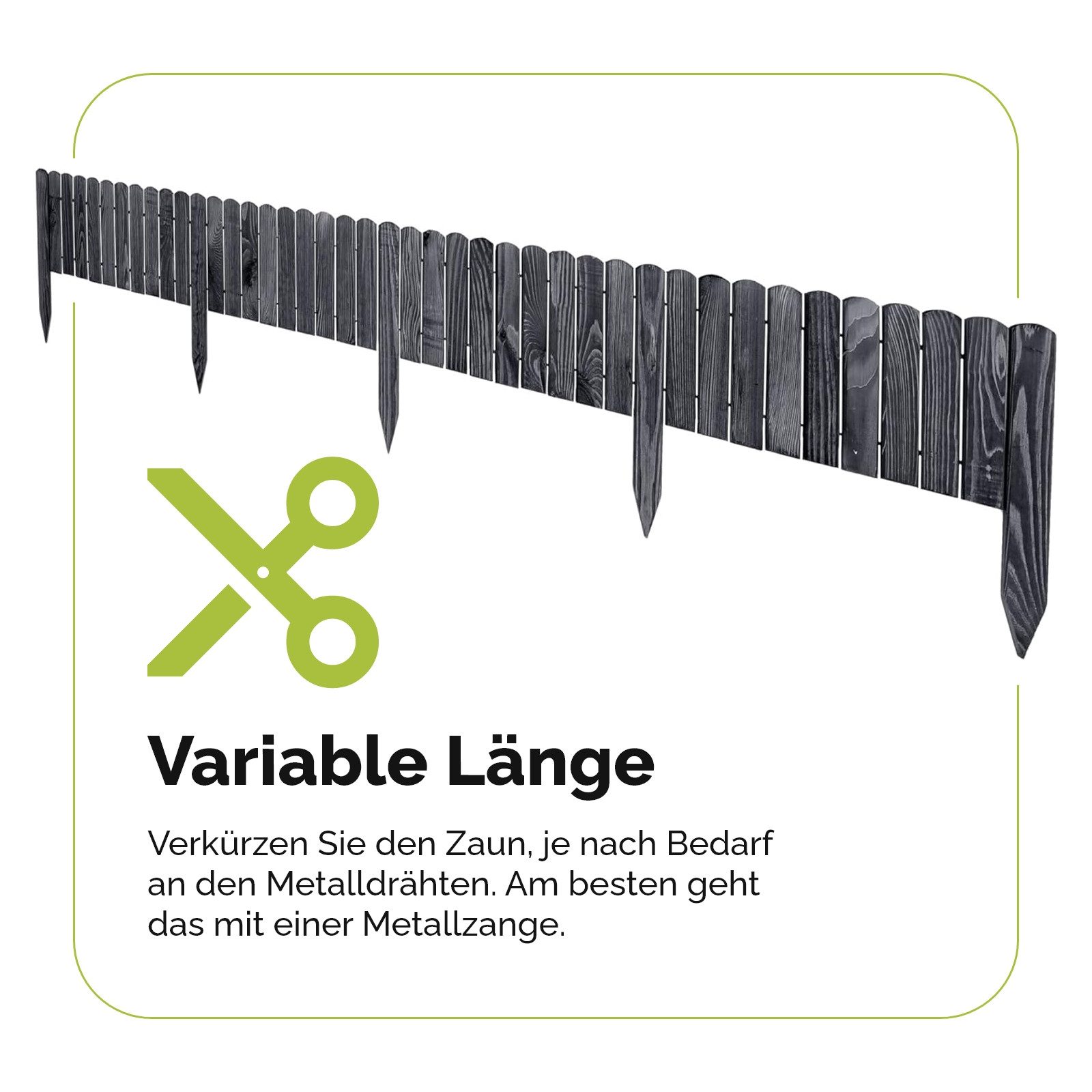 Garronda Rasenkante Beeteinfassung Holz Rollzaun Flexibler Rollborder Länge: 2m GD-0046, LxH: 2x8 cm – Bild 4 von 5