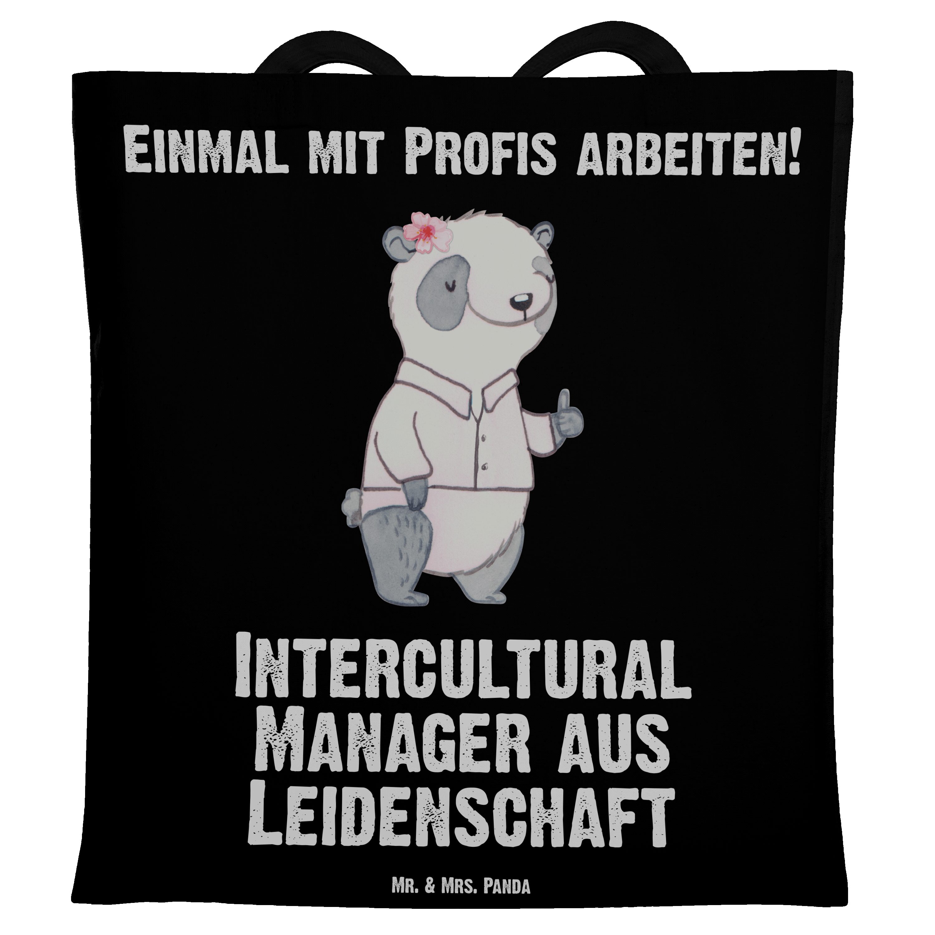 Mr. & Mrs. Panda Tragetasche Intercultural Manager aus Leidenschaft - Schwarz - Geschenk, Beutelta (1-tlg)