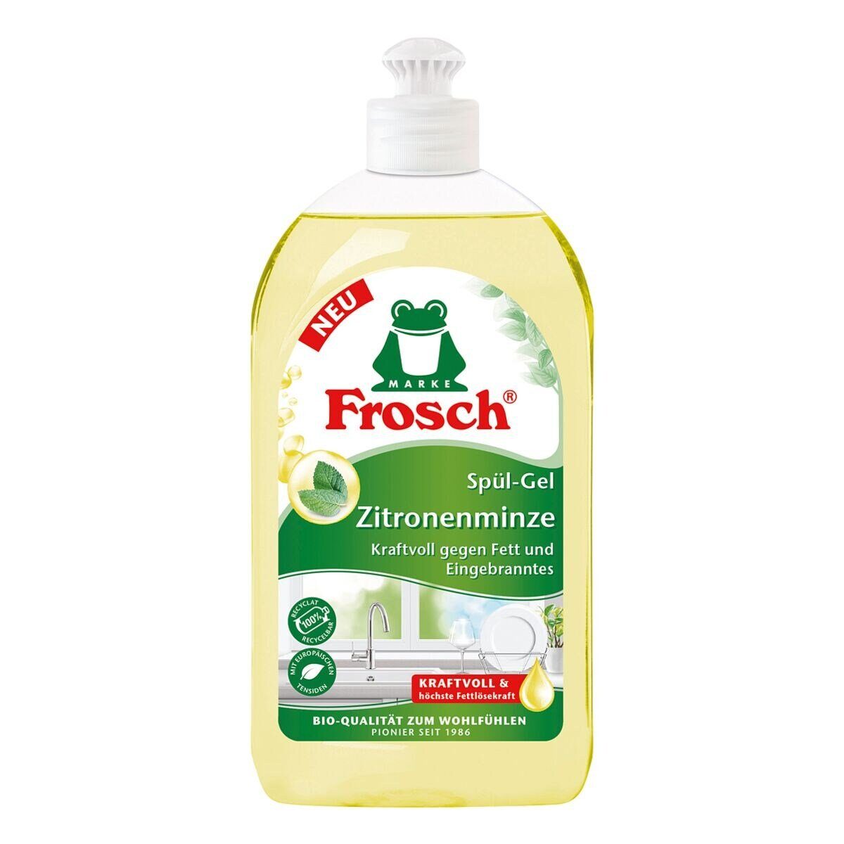 FROSCH Zitronenminze Geschirrspülmittel (500 ml, pH-hautneutral)