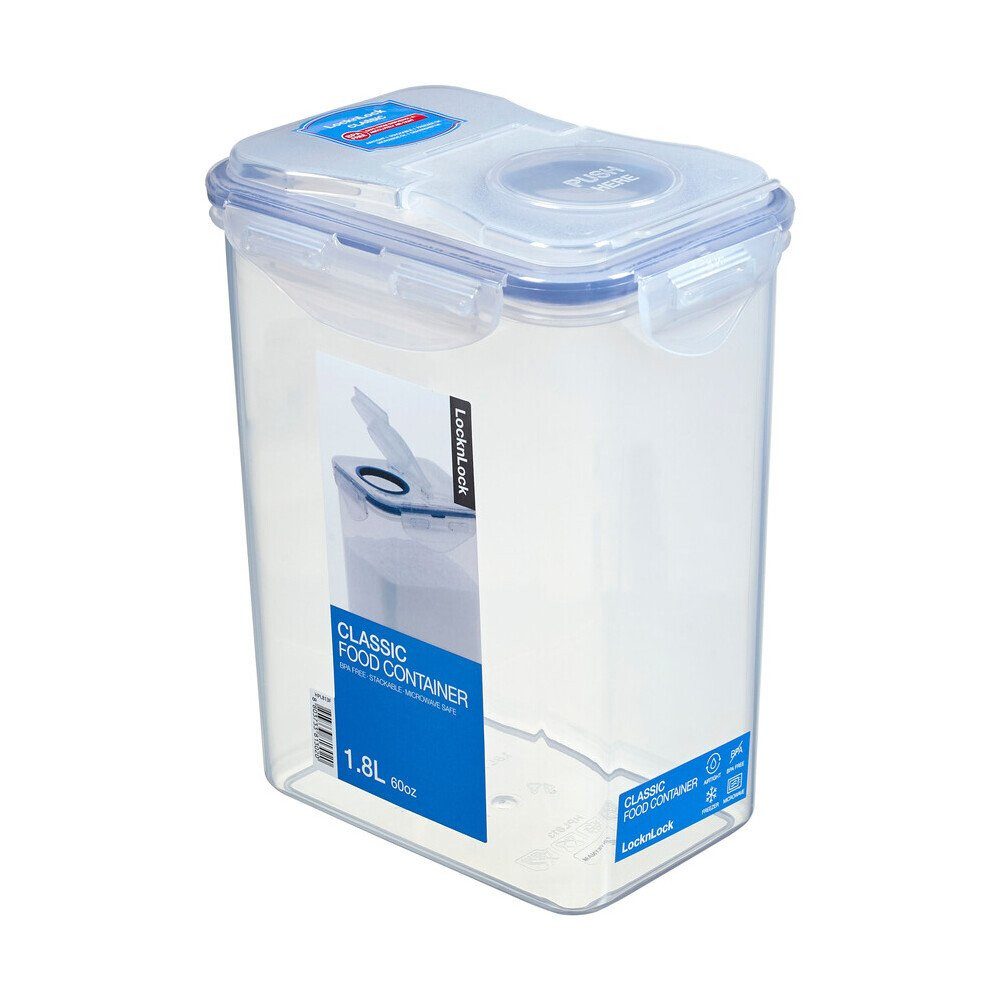 LOCK & LOCK Frischhaltedose Frischhaltedose 1,8 l Classic Special mit Schütte blau, Polypropylen und Silikon, (1-tlg), Frischhaltedose, Ø10,8cm, Polypropylen und Silikon