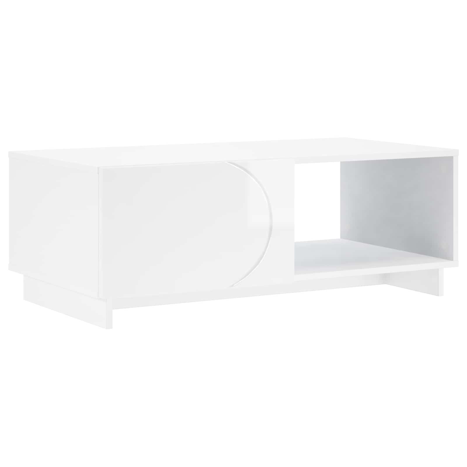 vidaXL Couchtisch Couchtisch Hochglanz Weiß 95 x 50,5 x 35 cm Holzwerkstoff (1-St)