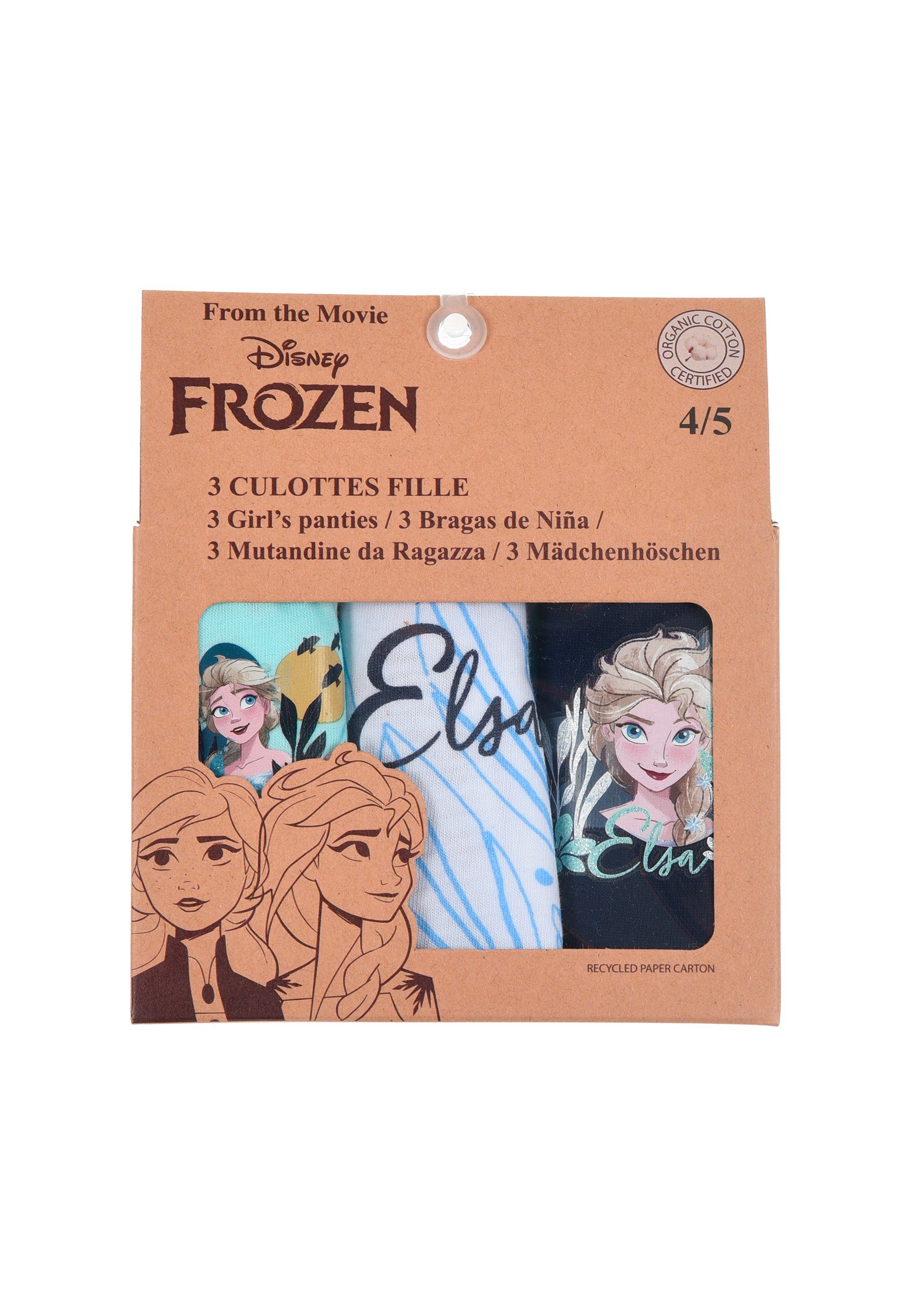Unterhosen & Frozen (3-St) Mädchen Disney Eiskönigin Slip Kinder Elsa Schlüpfer Anna