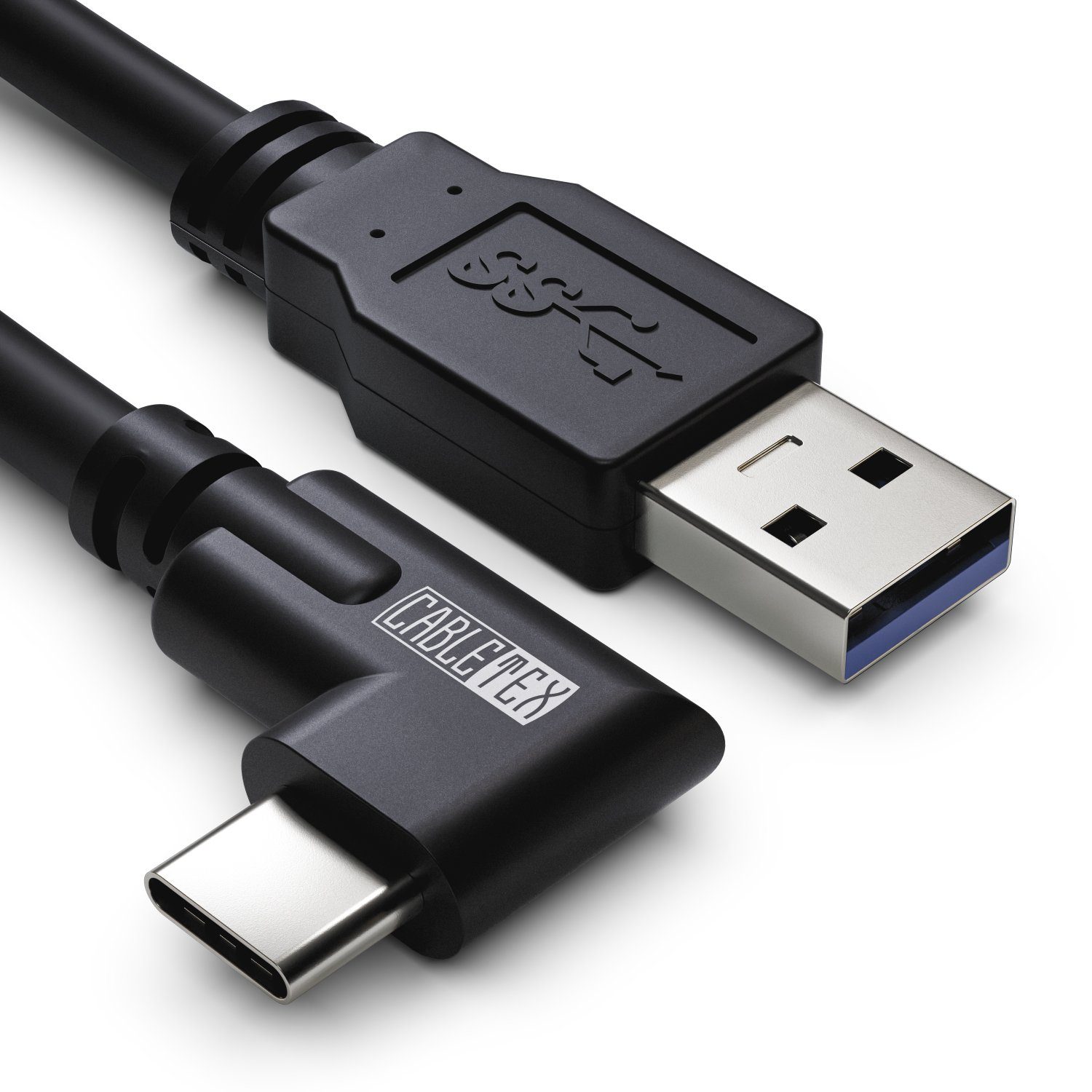 CABLETEX 5m USB C & A für Meta Quest 3, Quest 2 Link Kabel, VR Brillen USB 3.2 Gaming-Controllerkabel, USB-A, Standard-USB, USB A, USB-C, USB C (500 cm), Winkelstecker