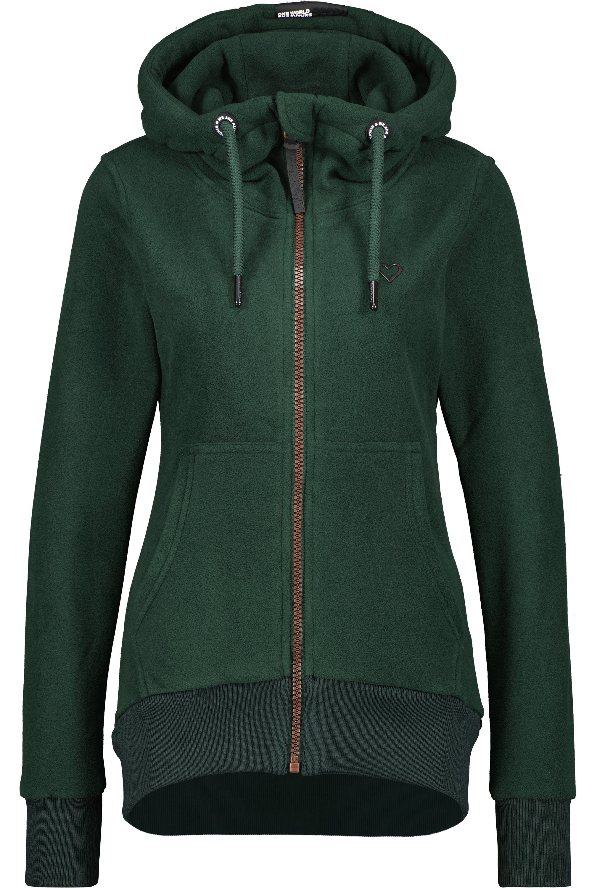 Alife & Kickin Kapuzensweatjacke YasminAK F dark Damen Fleecejacke, Sweatjacket Sweatjacke forest