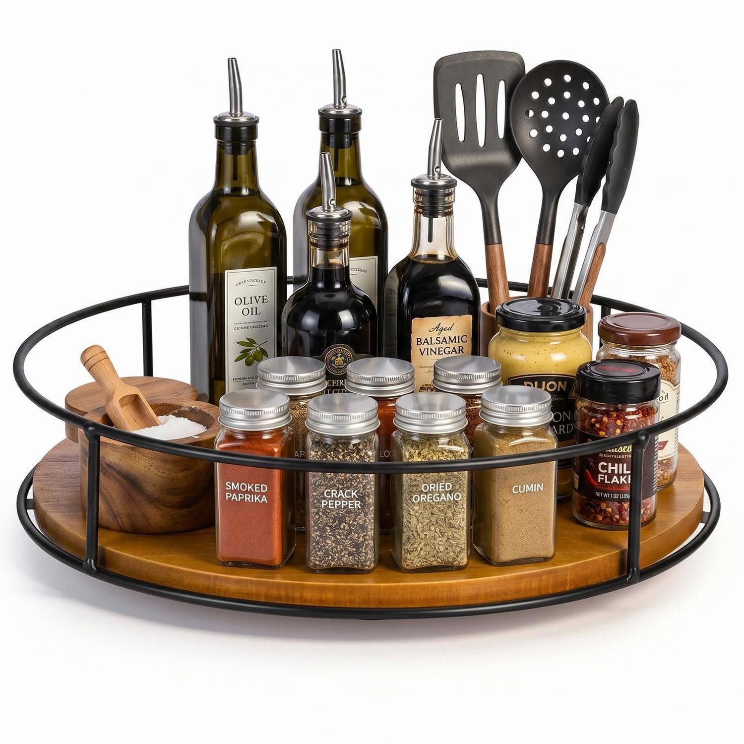 LuxusKollektion Drehteller Drehteller Organizer Holz 29cm 360° drehbar, (1-St)