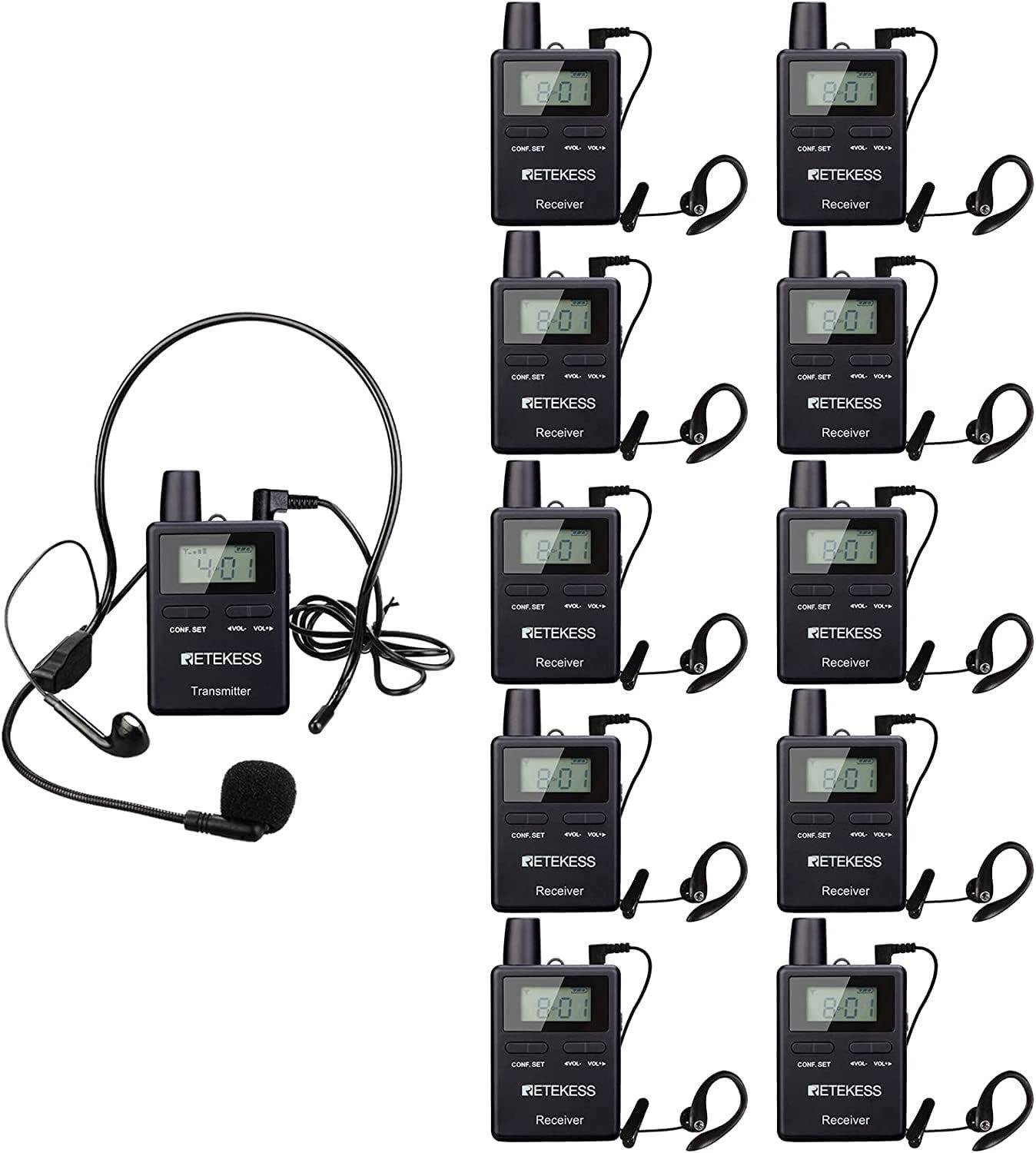 Retekess Funkgerät Retekess TT109 Tour Guide System, 180 m Kabelloses Audioguide Solution