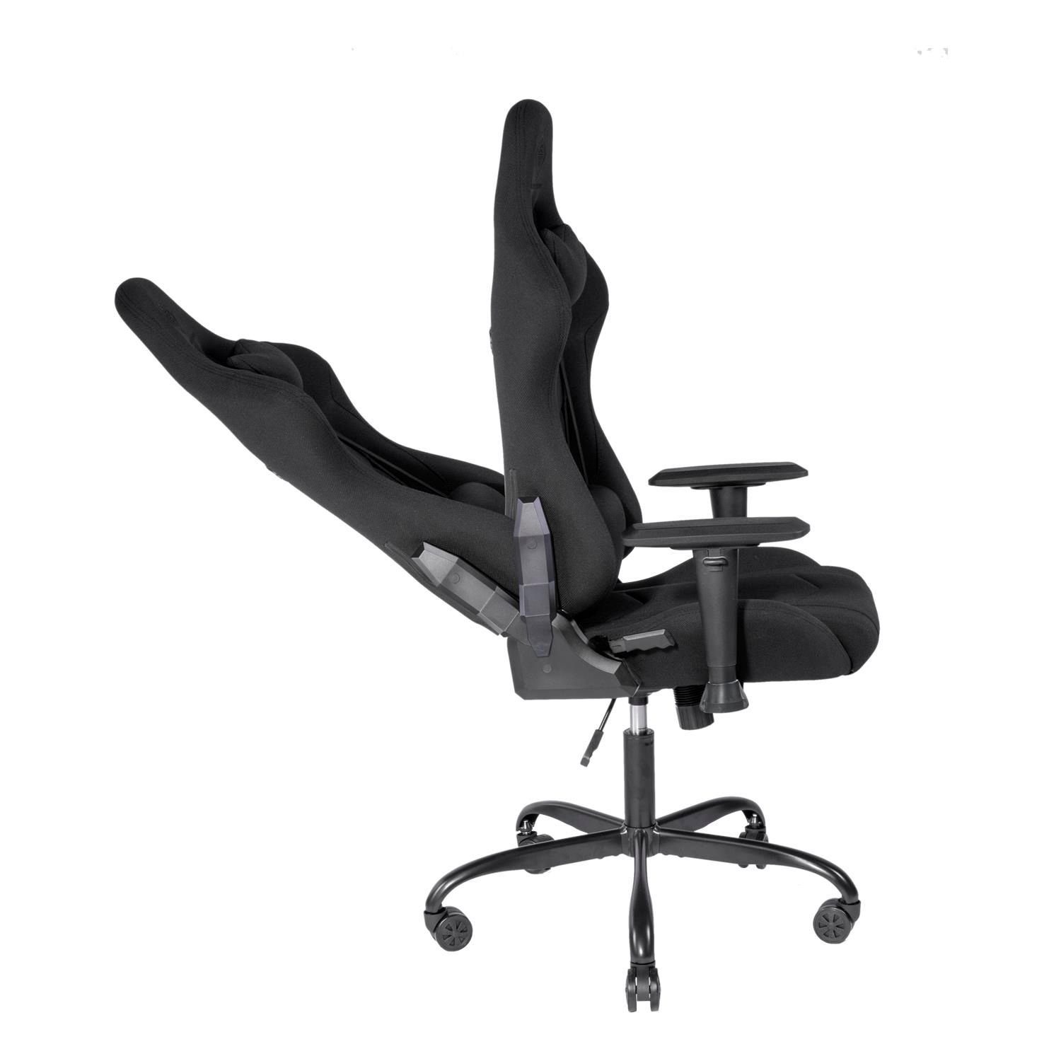 hohe (kein Stoff, Gaming-Stuhl Rückenlehne, DELTACO schwarz Herstellergarantie Set), 5 Gaming robuster Stuhl Canvas Jumbo Canvas 110kg Jahre Stuhl Gamer Kissen