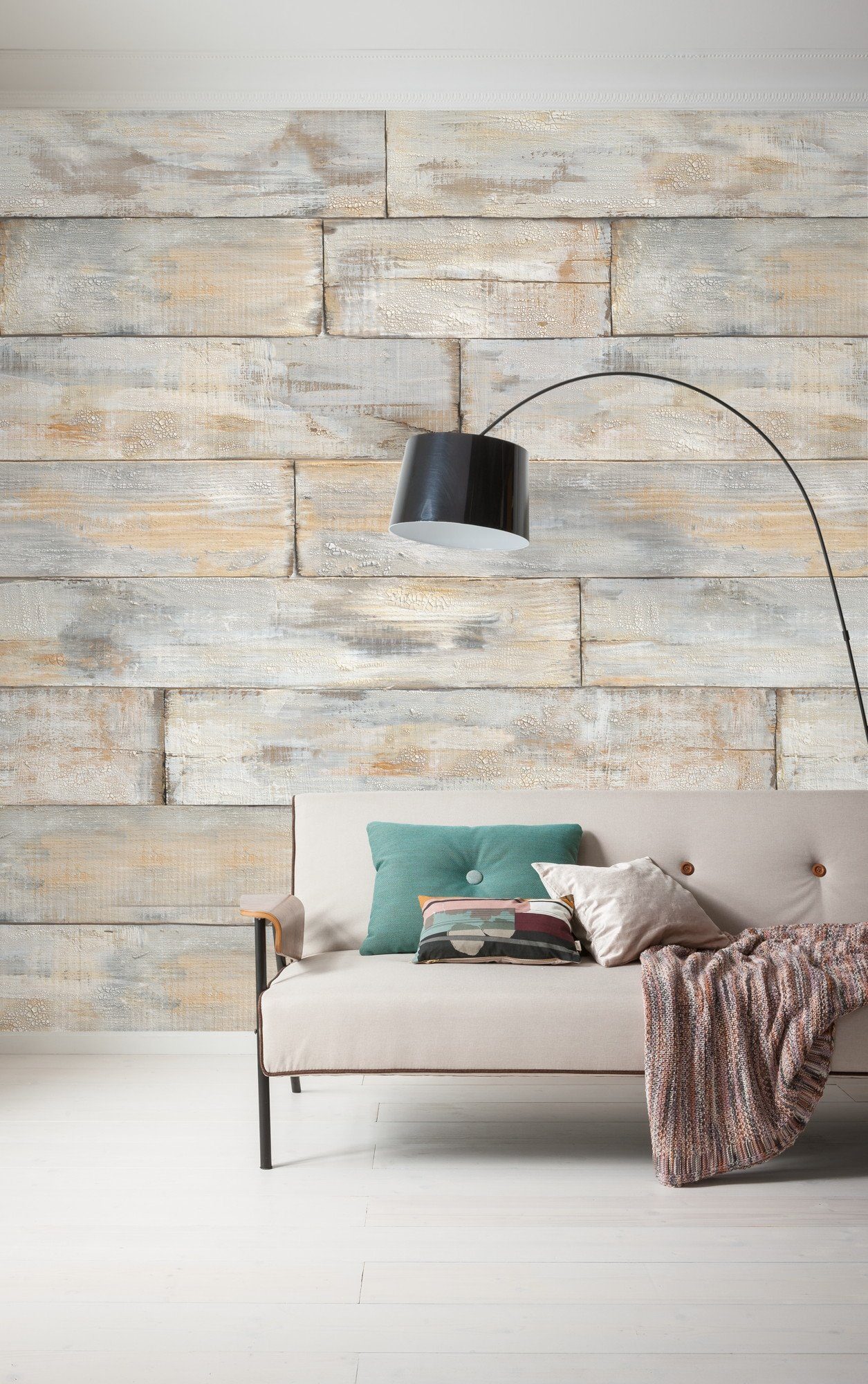 Komar Fototapete Digitaldruck Vlies - Shabby Chic - Größe 300 x 250 cm, glatt, bedruckt, (Packung, 1 St., Vlies Fototapete), Wohnzimmer, Schlafzimmer