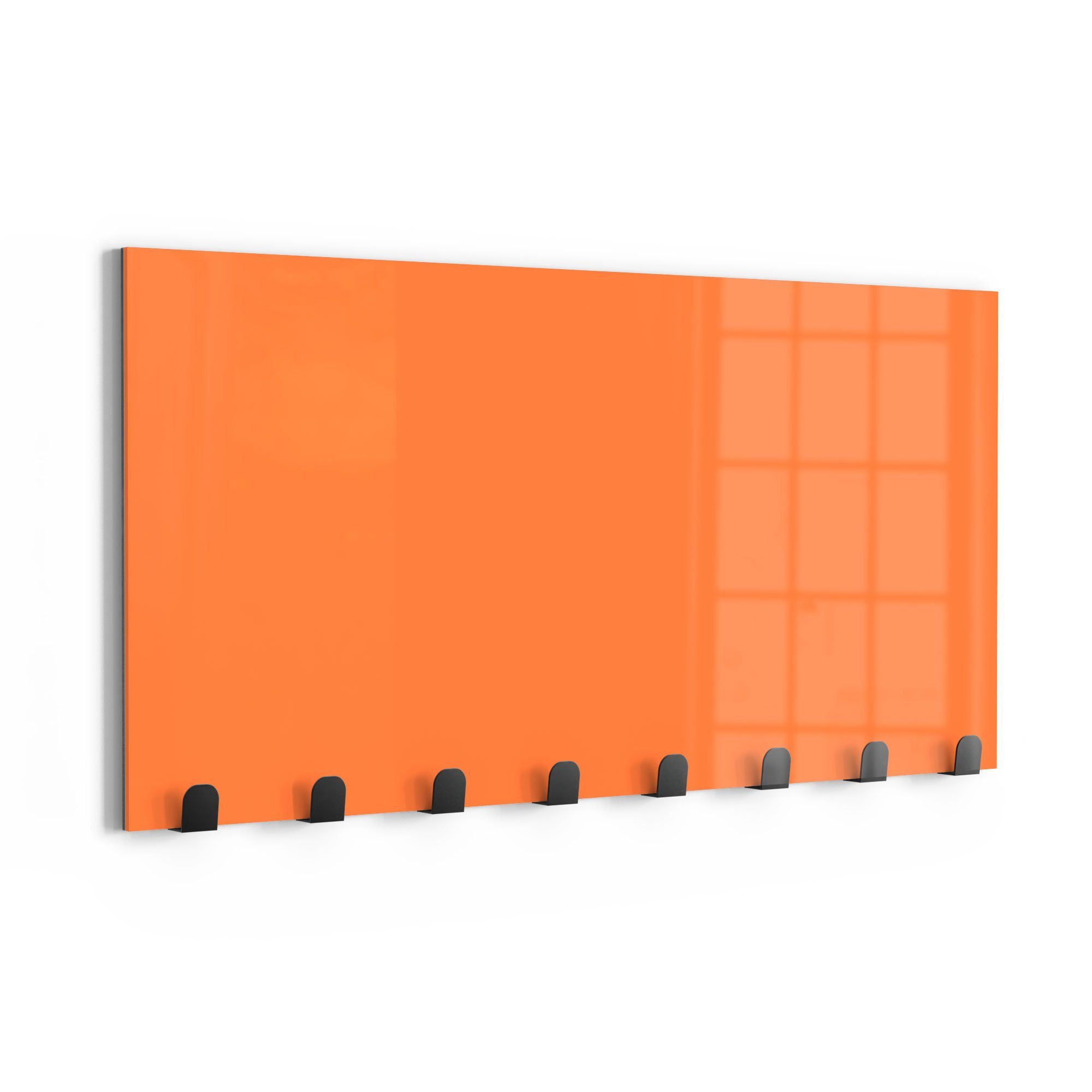 DEQORI Kleiderhaken 'Unifarben - Orange', Glas Garderobe Paneel magnetisch beschreibbar