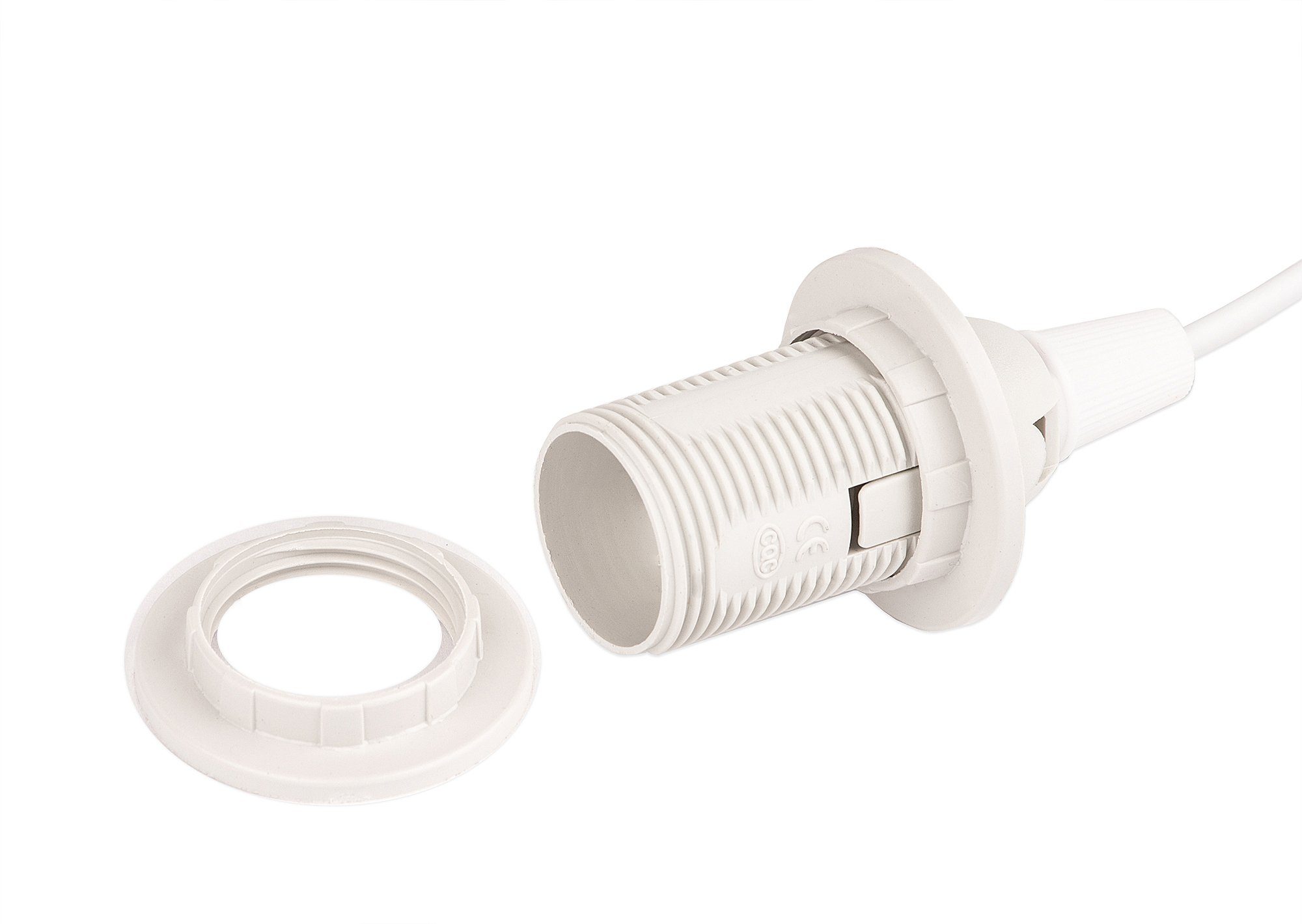 cm) (3 mit Schalter - Lampenfassung Lampen-Verbindungskabel, zum Kabel BigDean - weiß & 3m E14 Lampe
