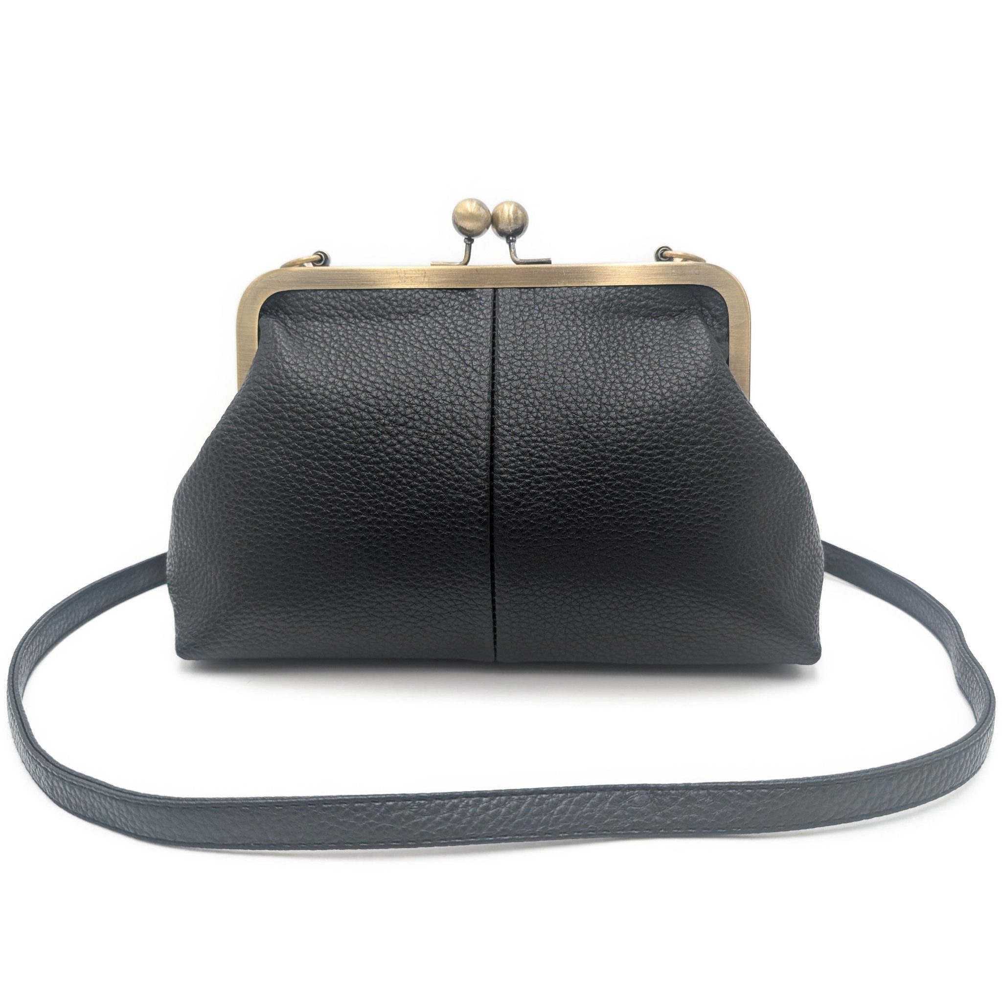 Mera Vellon Umhängetasche Damen Handtasche Novela, Umhängetasche aus veganem Leder und mit Clipverschluss