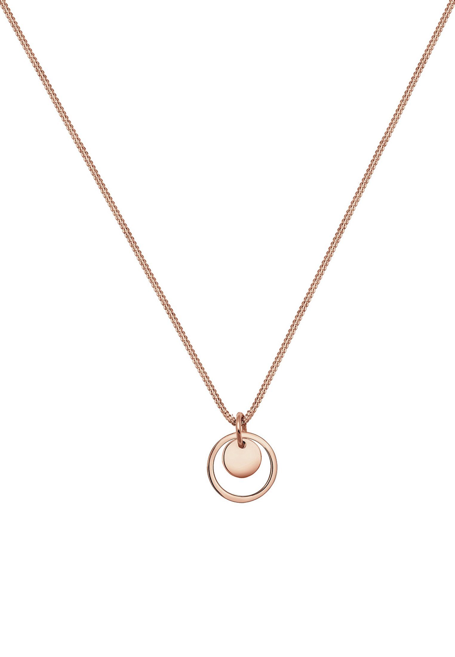 Elli Kette Anhänger Rosegold Anhänger Rund Kreisen mit Silber mit 925