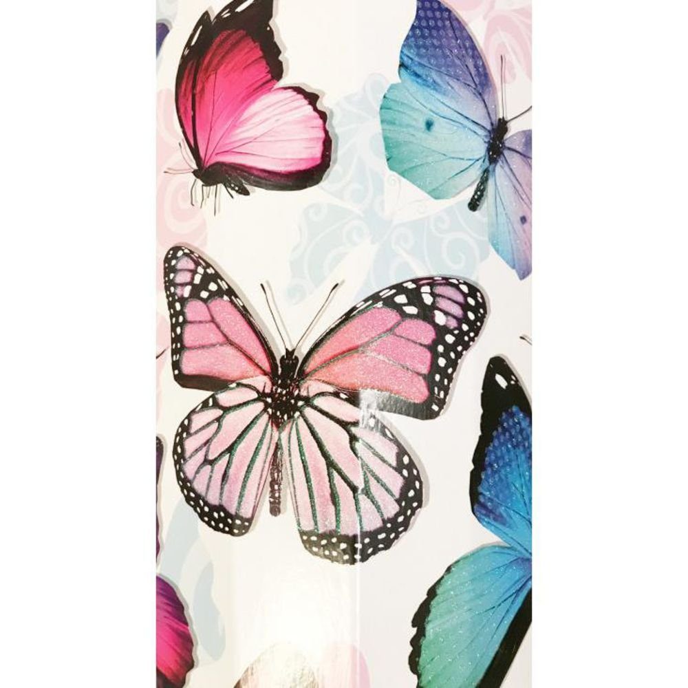 Nestler Schultüte Schmetterling 2016 mit Glitzer, 85 cm, eckig, mit rosafarbigem Organzaverschluss