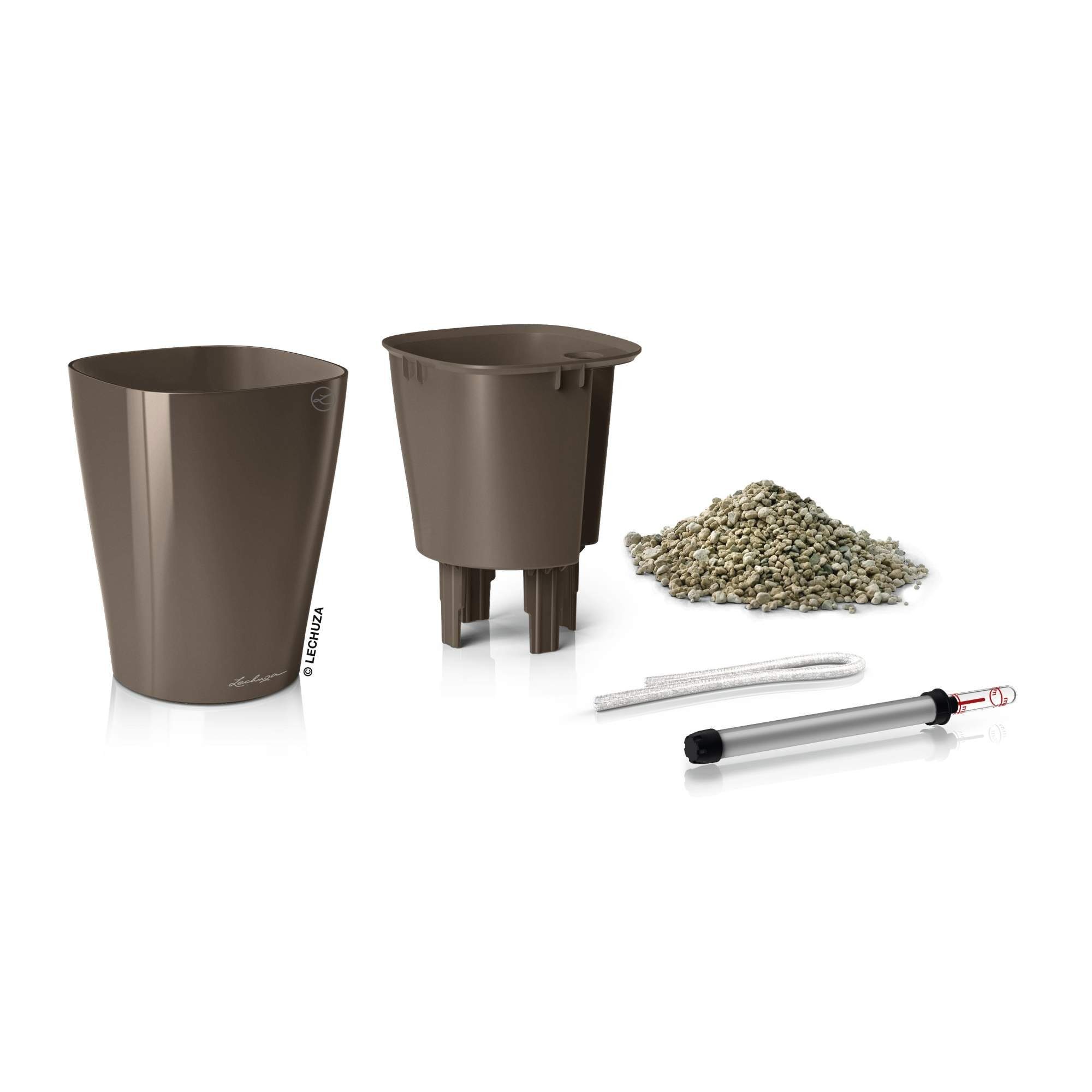 Lechuza® Blumentopf Deltini - taupe hochglanz günstig online kaufen