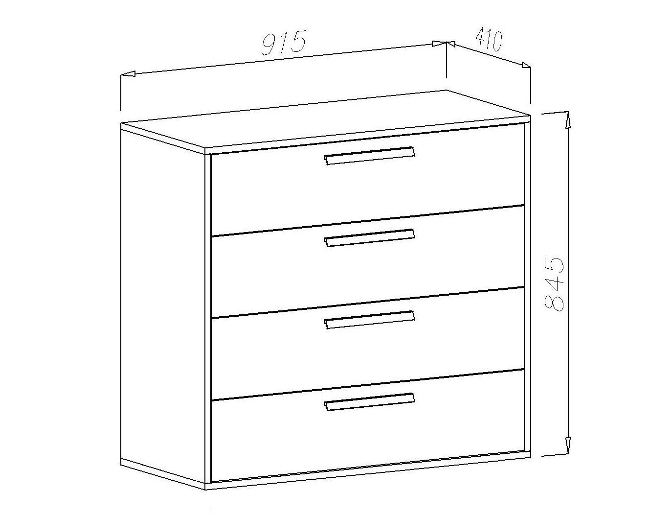Marmex Möbel Kommode Arti 05 B, Vollauszug der Schubladen
