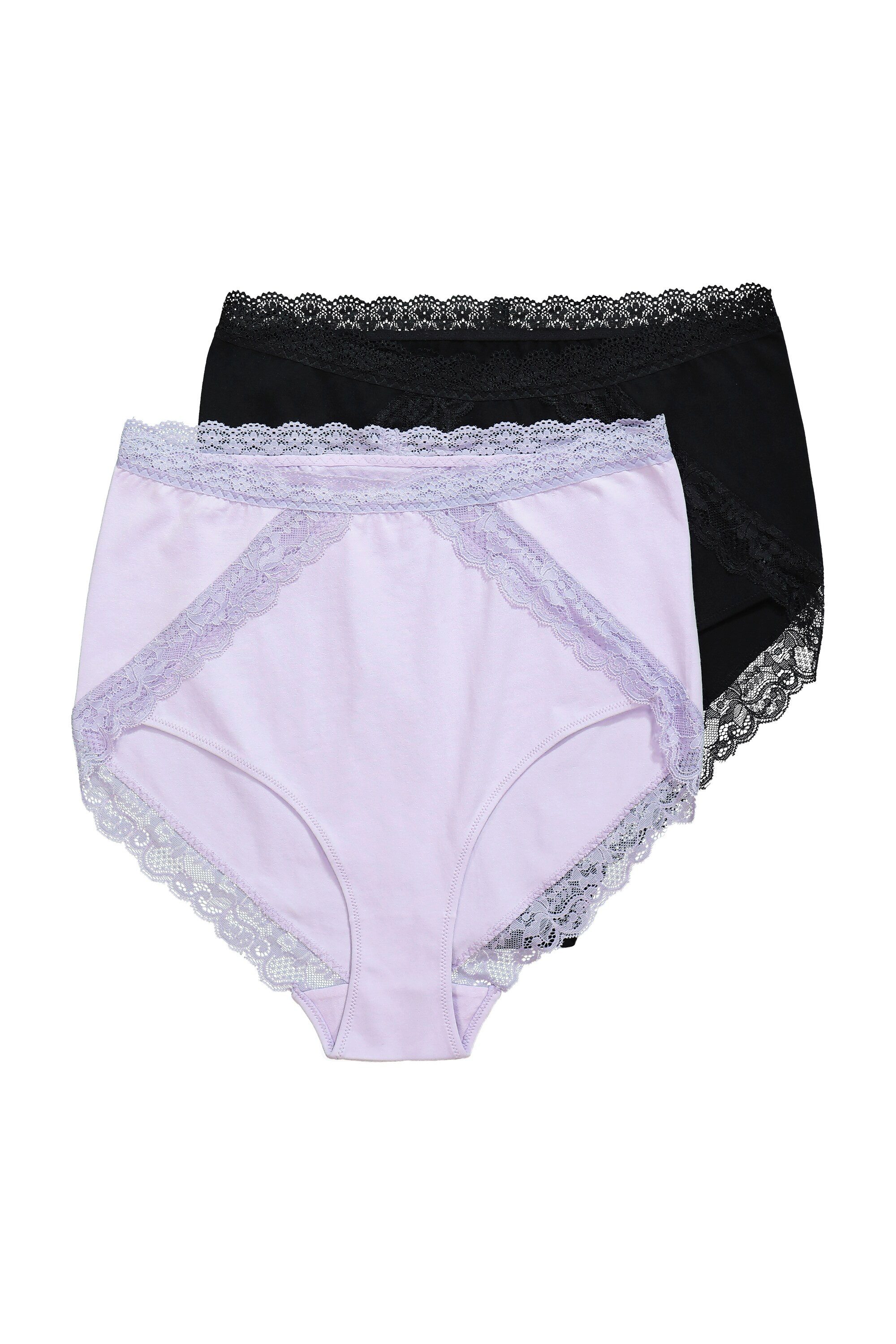 Ulla Popken Jazz-Pant 2er Pack, Slip Donna, Nero (Schwarz 10), 48 (Taglia Produttore: 42+) : Ulla Popken