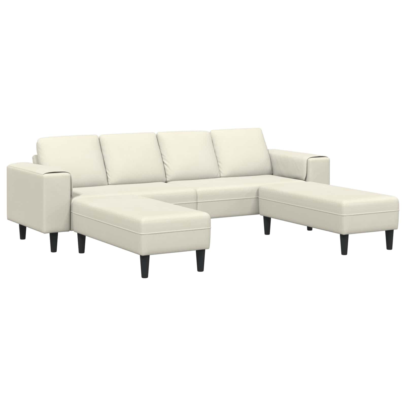 vidaXL Sofa Wohnzimmer Couch 3 pcs Creme, 3 Teile