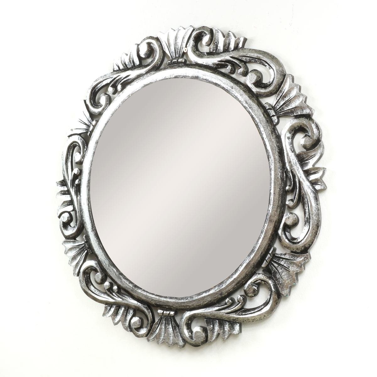 Oriental Galerie Wandspiegel Wandspiegel Rund Schwarz/Silber günstig online kaufen