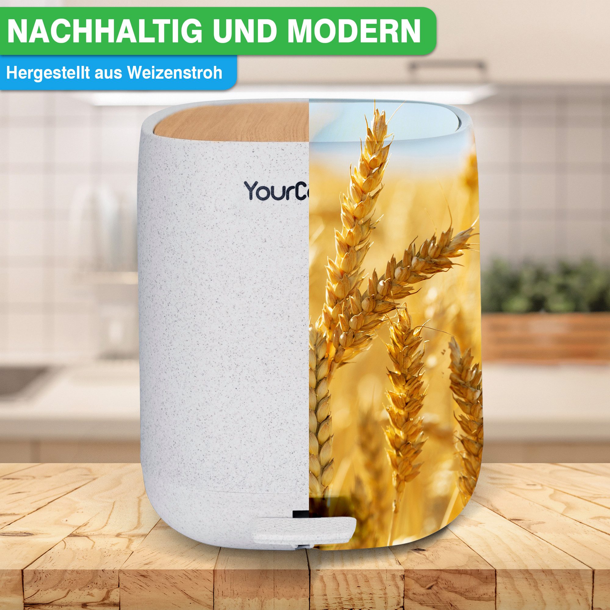 YourCasa Mülleimer YourCasa® Mülleimer Bad [5L] - Badmülleimer Badezimmer Kosmetikeimer, Fassungsvermögen 5L, 30% weniger Plastik