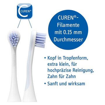 CURAPROX Aufsteckbürsten Hydrosonic SENSITIVE 2x Aufsteckbürsten, sehr sanft, optimal für schwer erreichbare Stellen