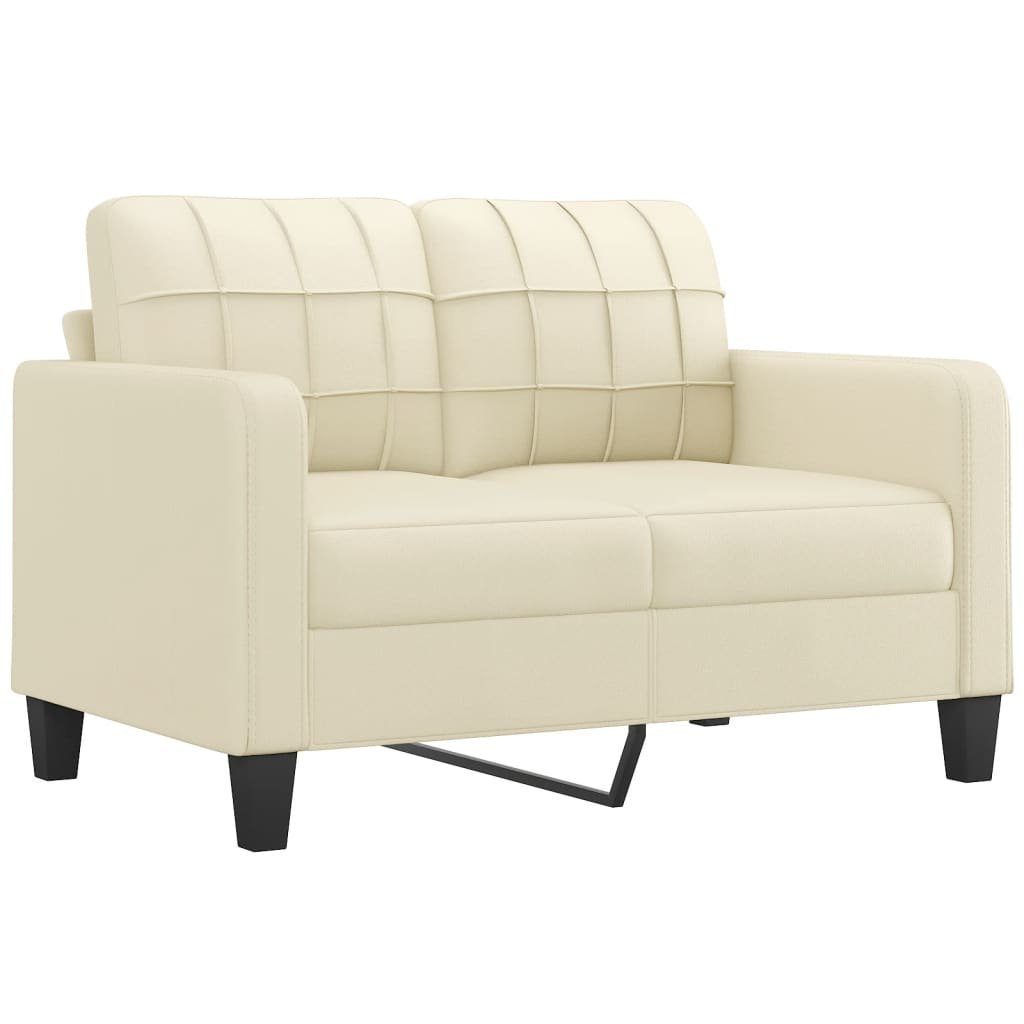 mit Creme vidaXL Sofagarnitur Kissen Sofa Kunstleder 2-tlg.