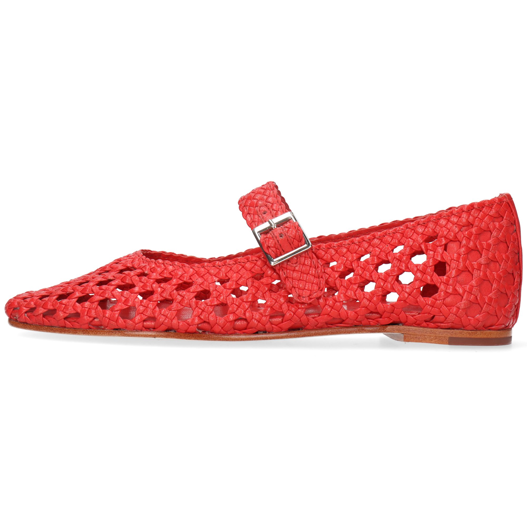 Melvin & Hamilton Bexley 2 Leder-Geflochtene Schuhe für Damen Ballerina Flache Absätze, Echtes Leder, Von Hand geflochten