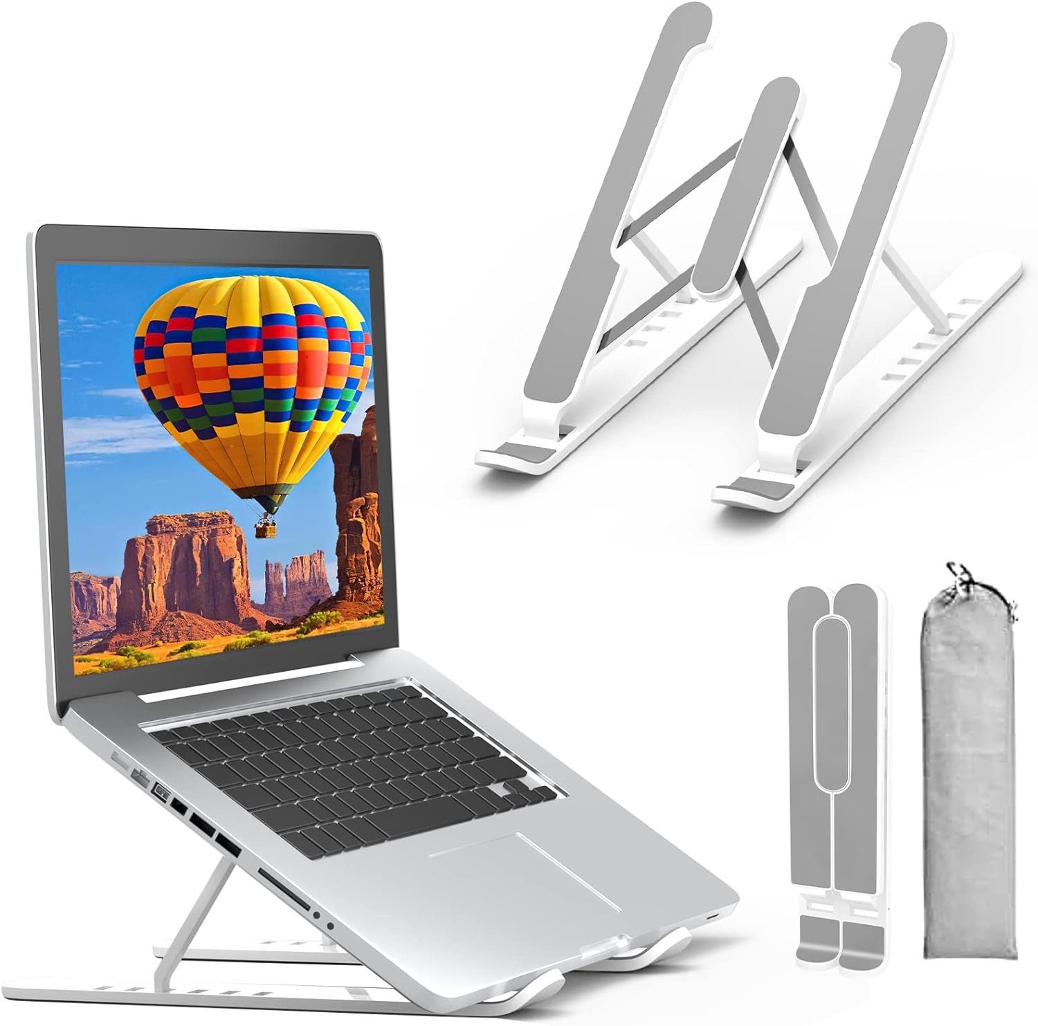Laptop-Ständer Laptoptisch Faltbarer Laptop-Ständer,6 Winkel neigbar