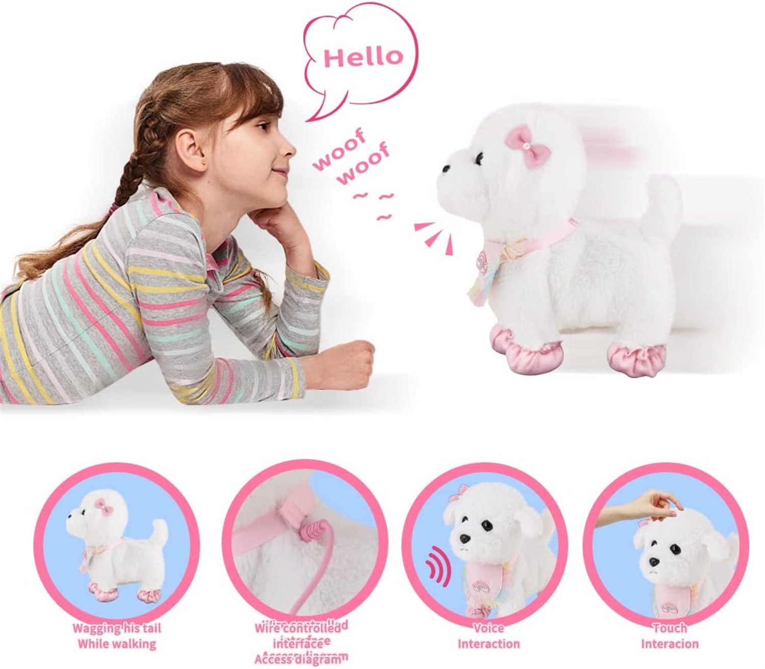 XDOVET Kuscheltier Elektronisches Interaktives Plüschtier mit Fernbedienung günstig online kaufen