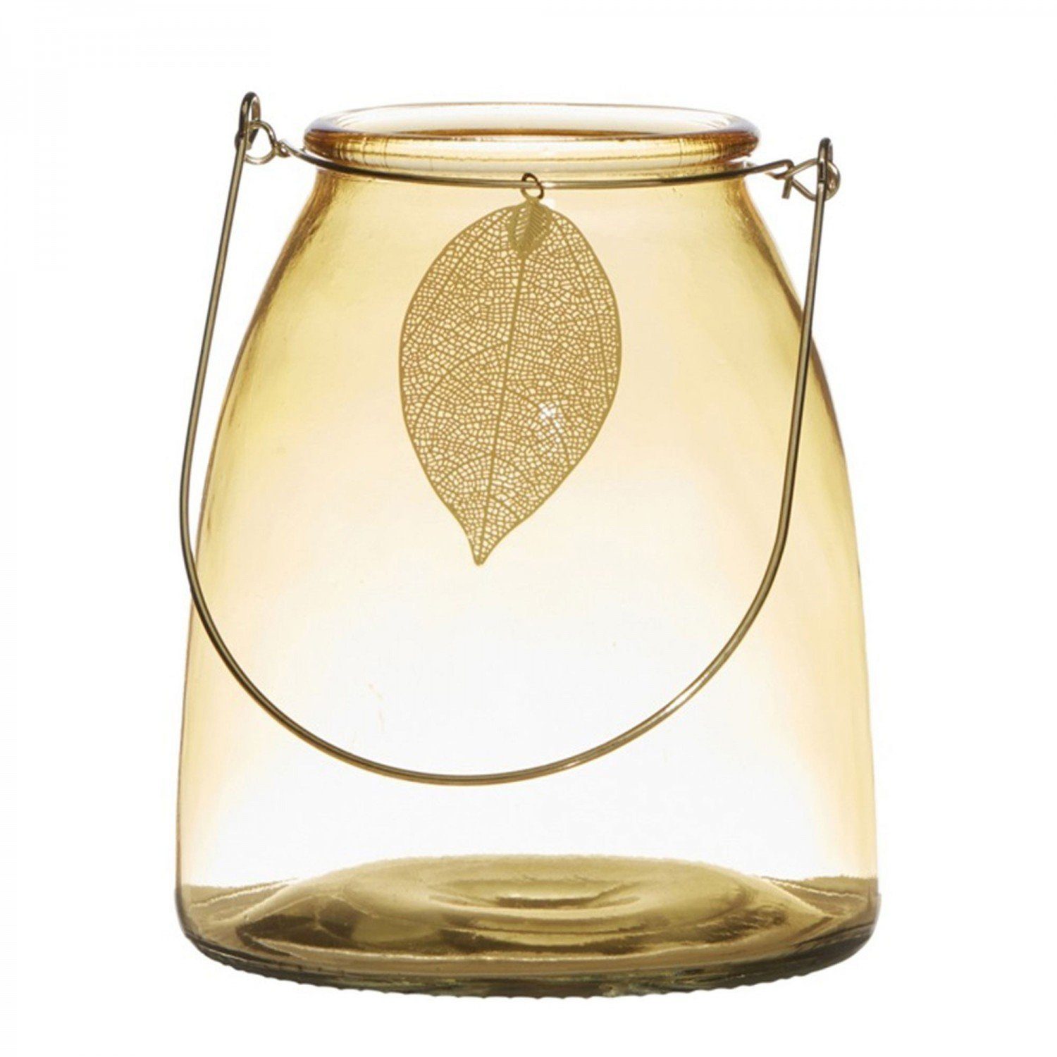 mitienda Windlicht Laterne Leaf gelb 15cm. € 13,80