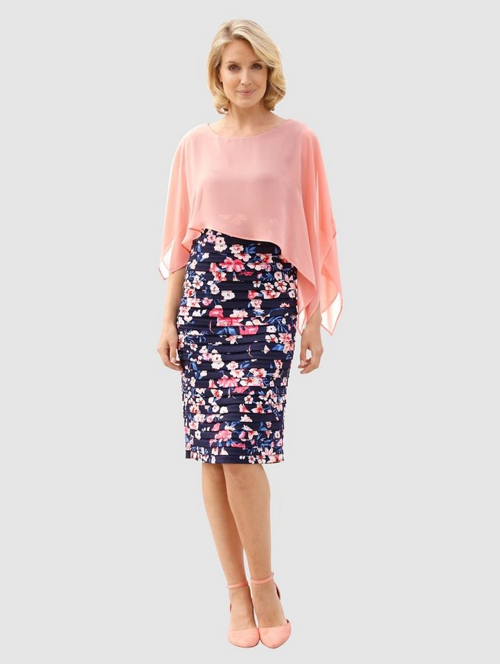 Paola Kleid mit schönen Blumendruck in orange