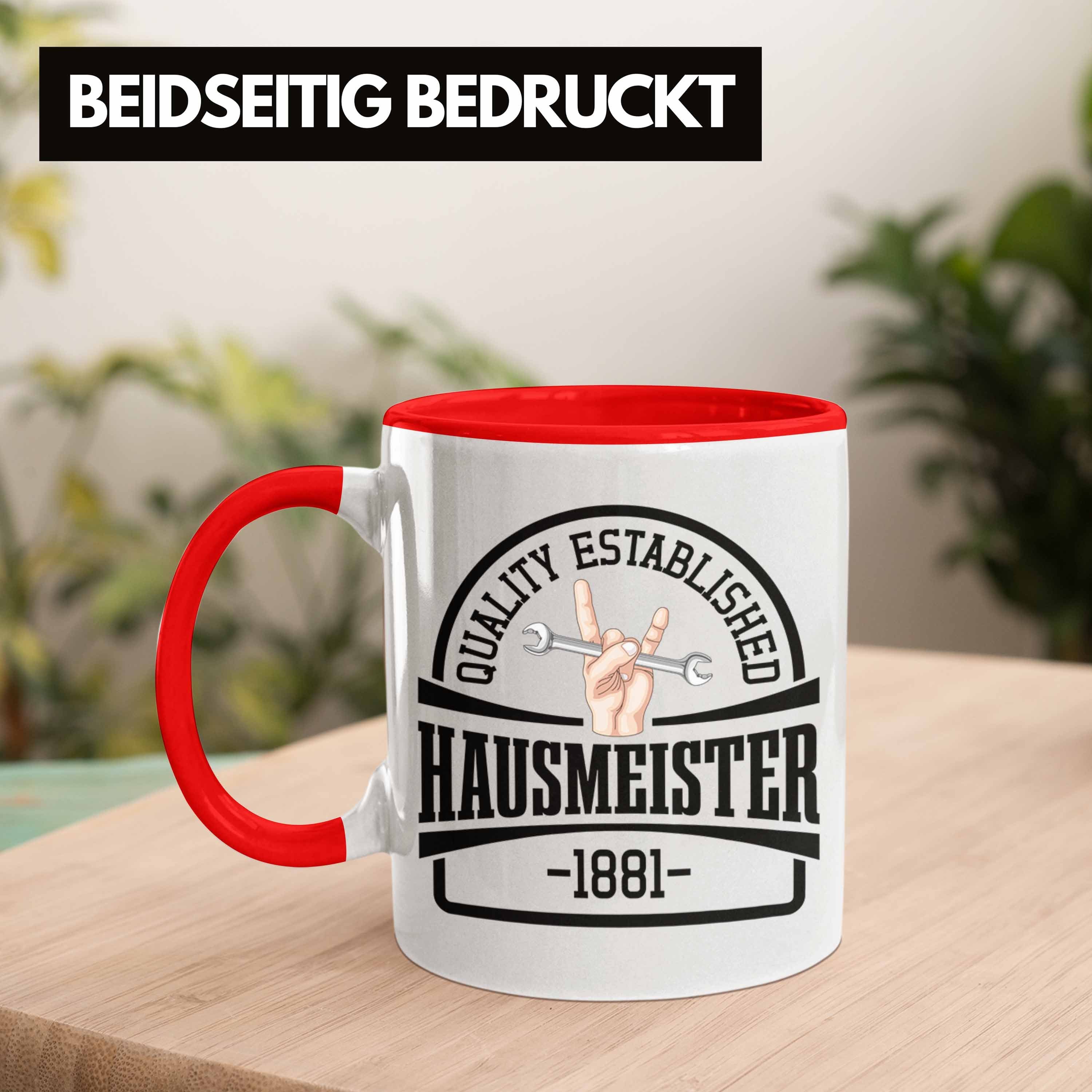Tasse Tasse Trendation Geschenke Lustig Hausmeister - Rot Haustechniker Trendation Spruch