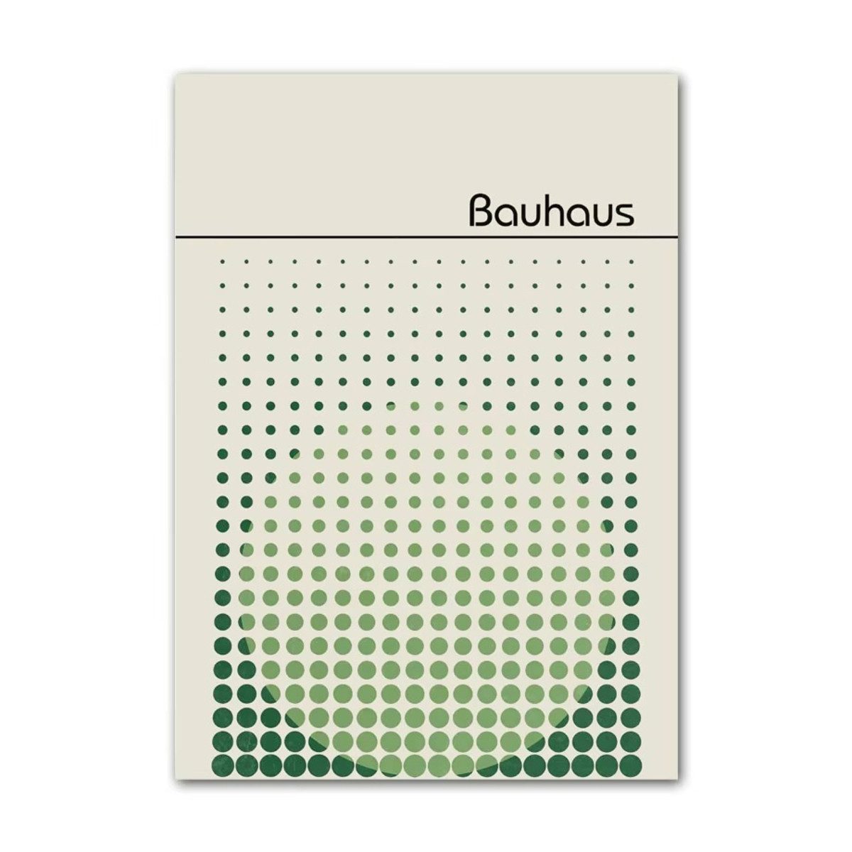 TPFLiving Kunstdruck (OHNE RAHMEN) Poster - Leinwand - Wandbild, Bauhaus grüne Farbblocklinien moderne minimalistische Leinwand (Leinwandbild XXL), Farben: Grün, Schwarz, Beige, Grau, Gelb -Größe: 20x30cm