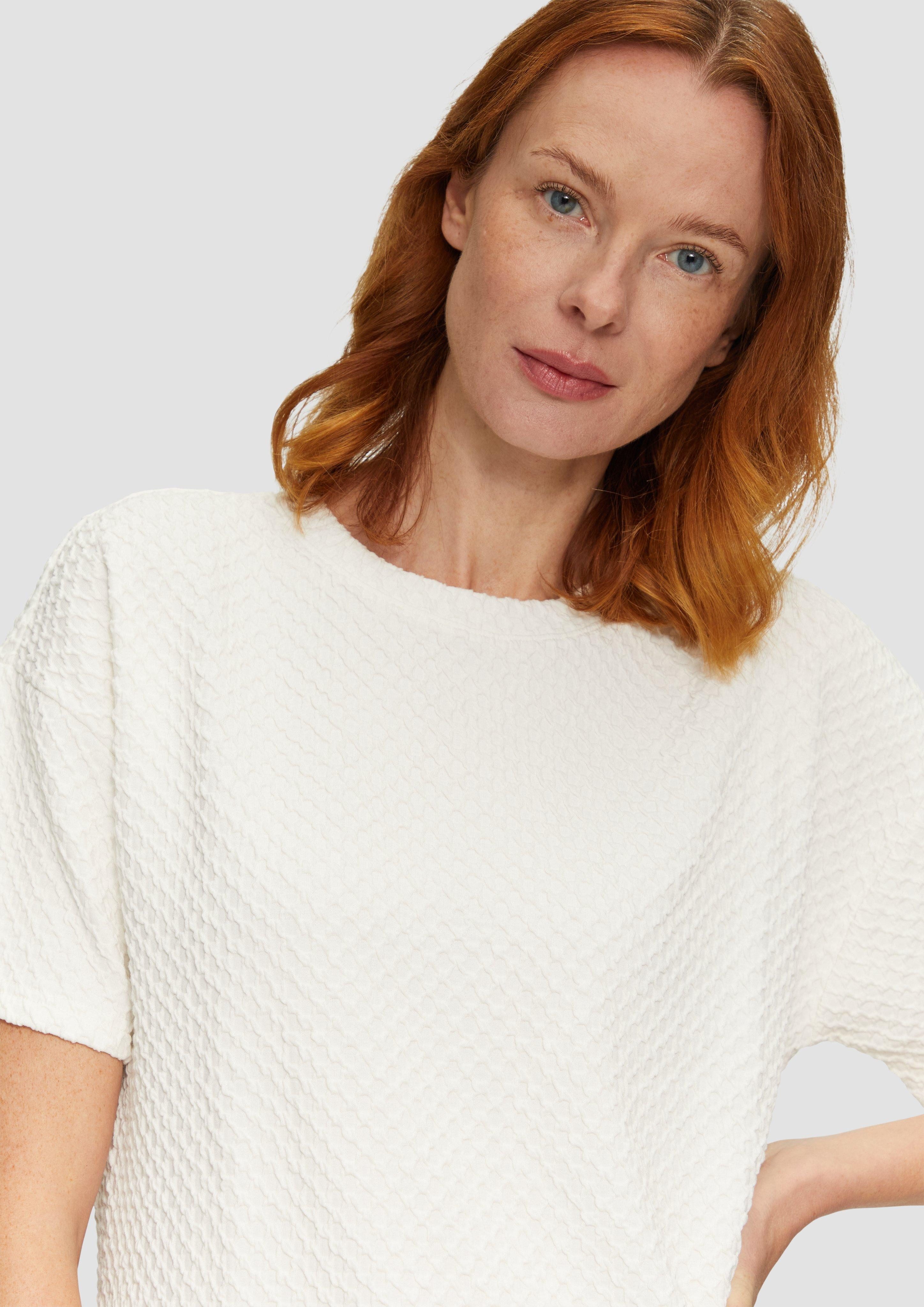 s.Oliver Kurzarmshirt Sweatshirt mit Rundhalsausschnitt und günstig online kaufen