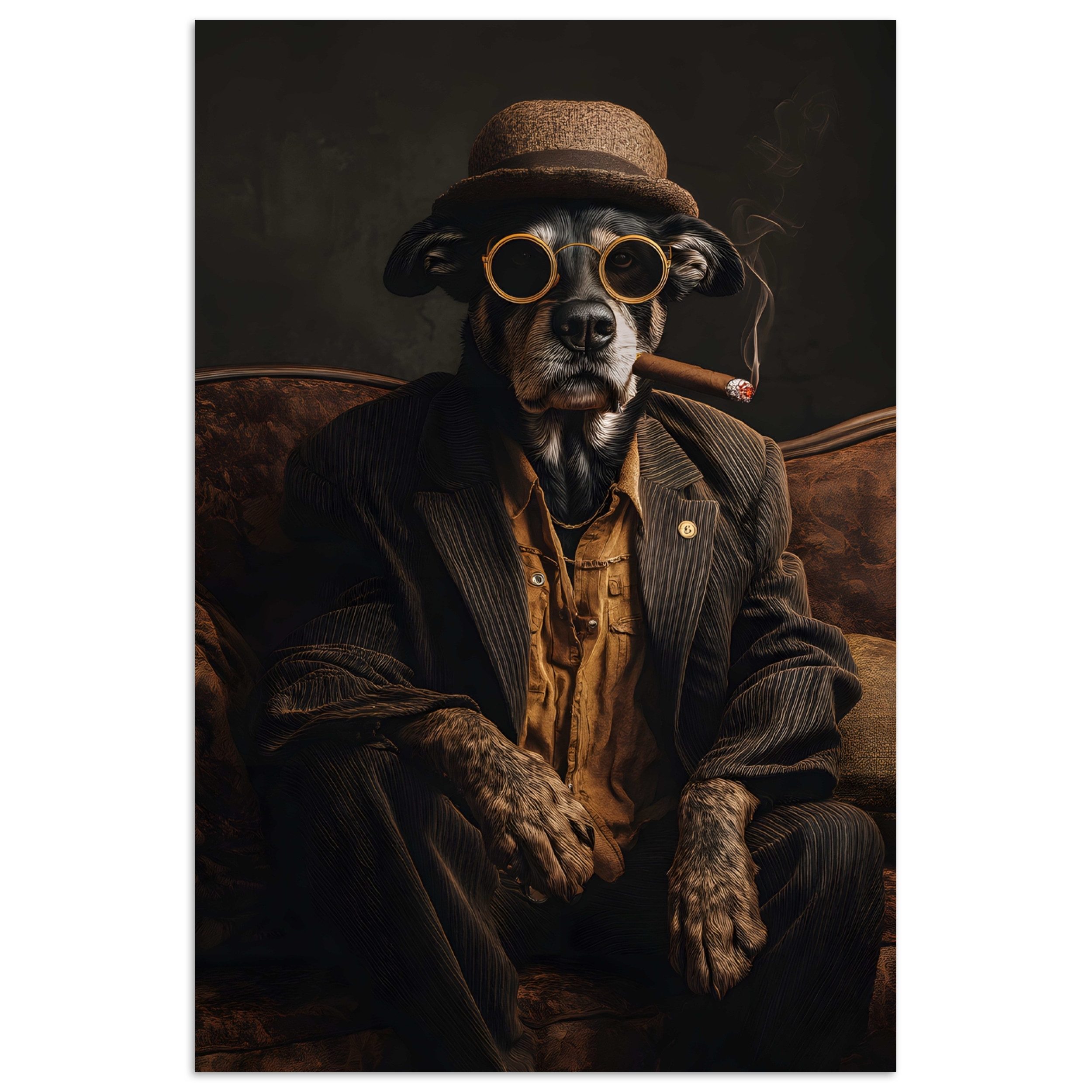MuchoWow Poster Hund - Zigarre - günstig online kaufen
